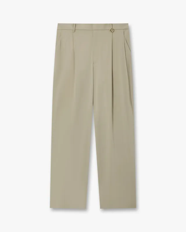 Casablanca Pleated Straight pantaloni marroni cotone slim