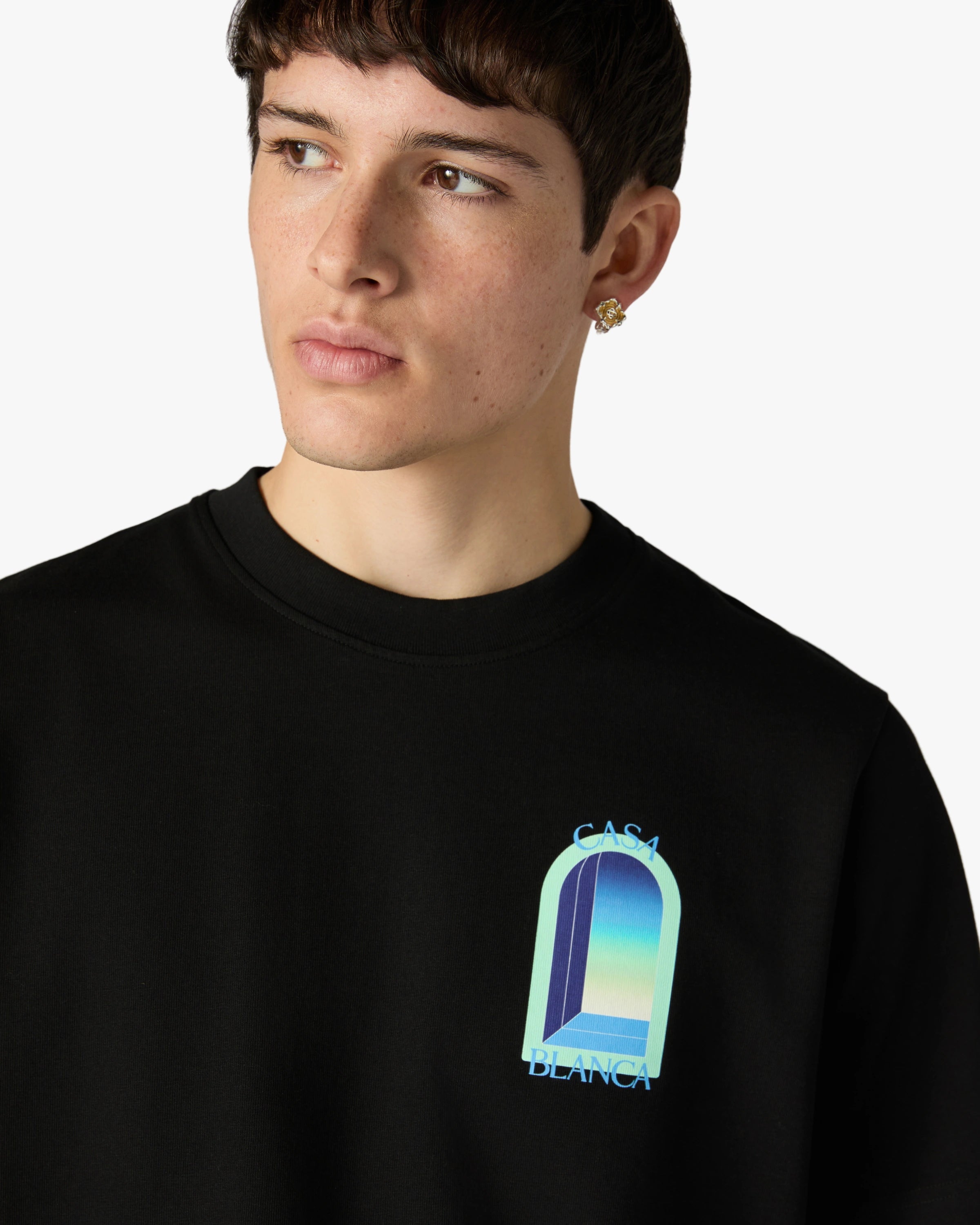 Casablanca L'Arche t-shirt nera cotone bio