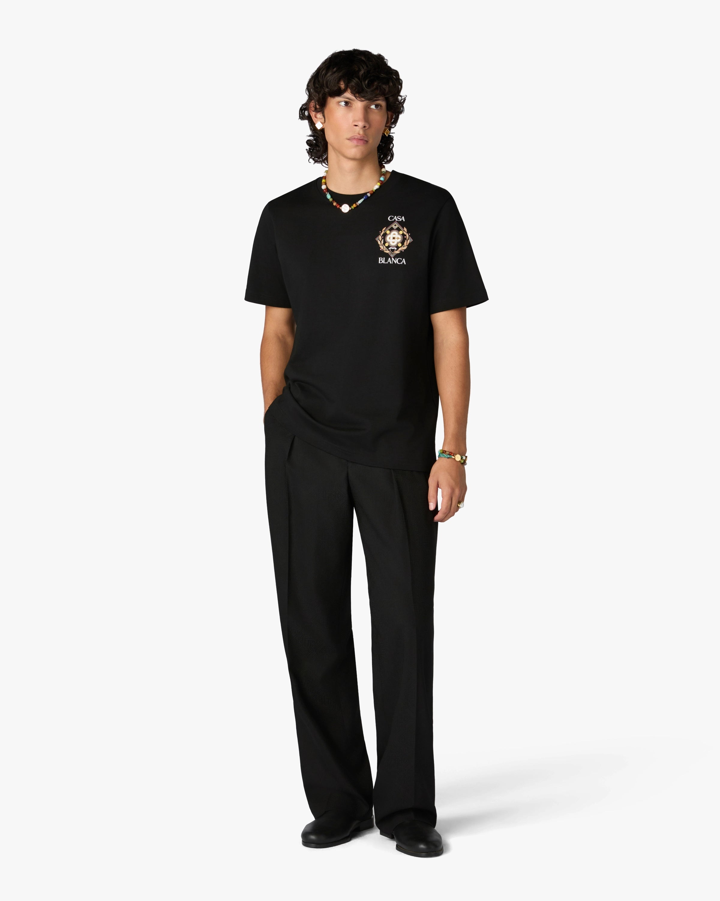 Casablanca Championship t-shirt nera cotone bio uomo