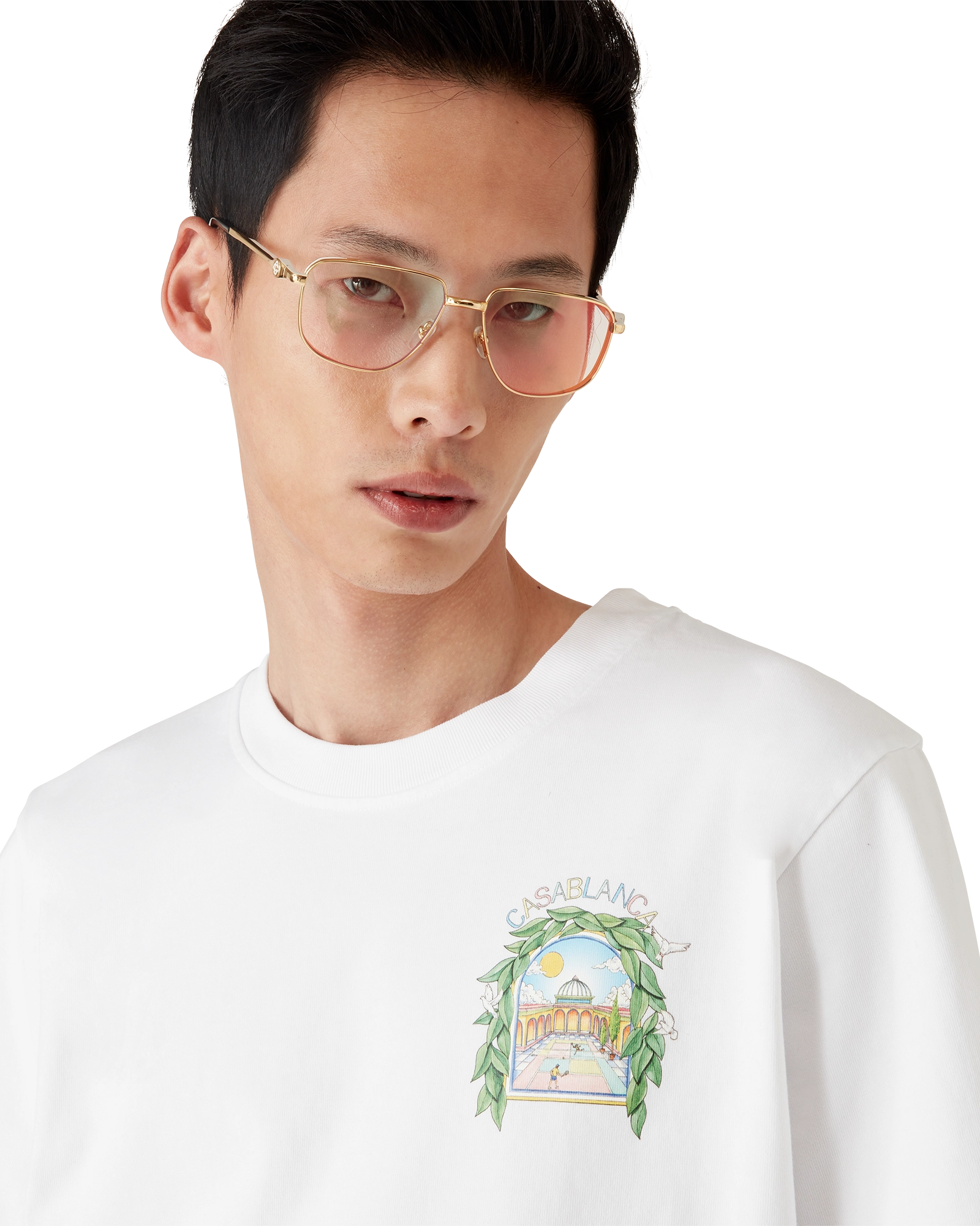 Casablanca L'Arche De Tennis t-shirt bianca cotone