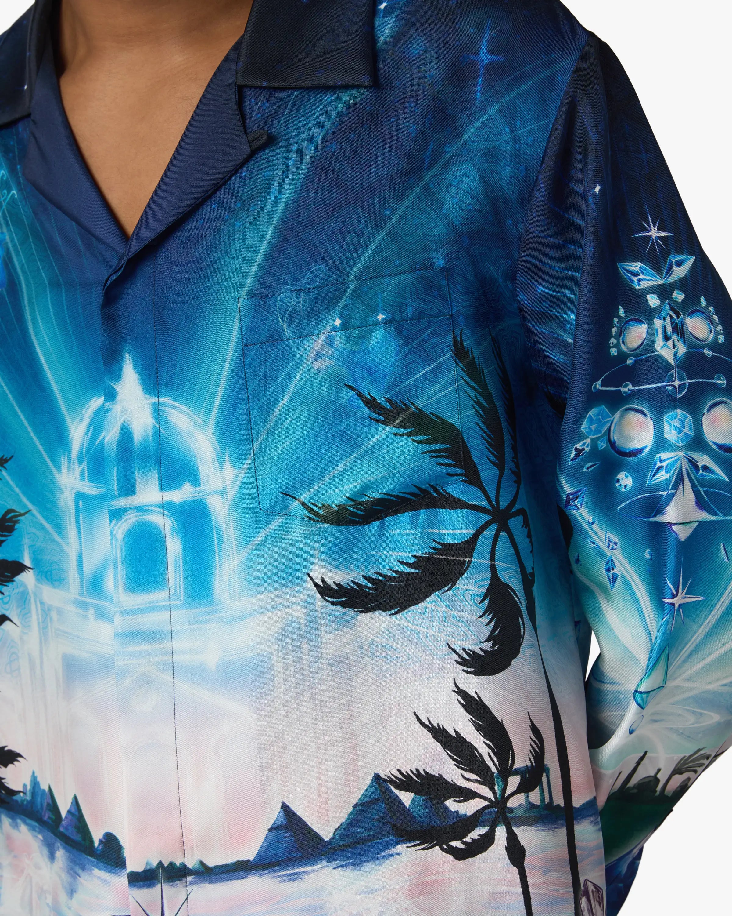 Casablanca Crystal Alchemy camicia seta multicolore manica lunga