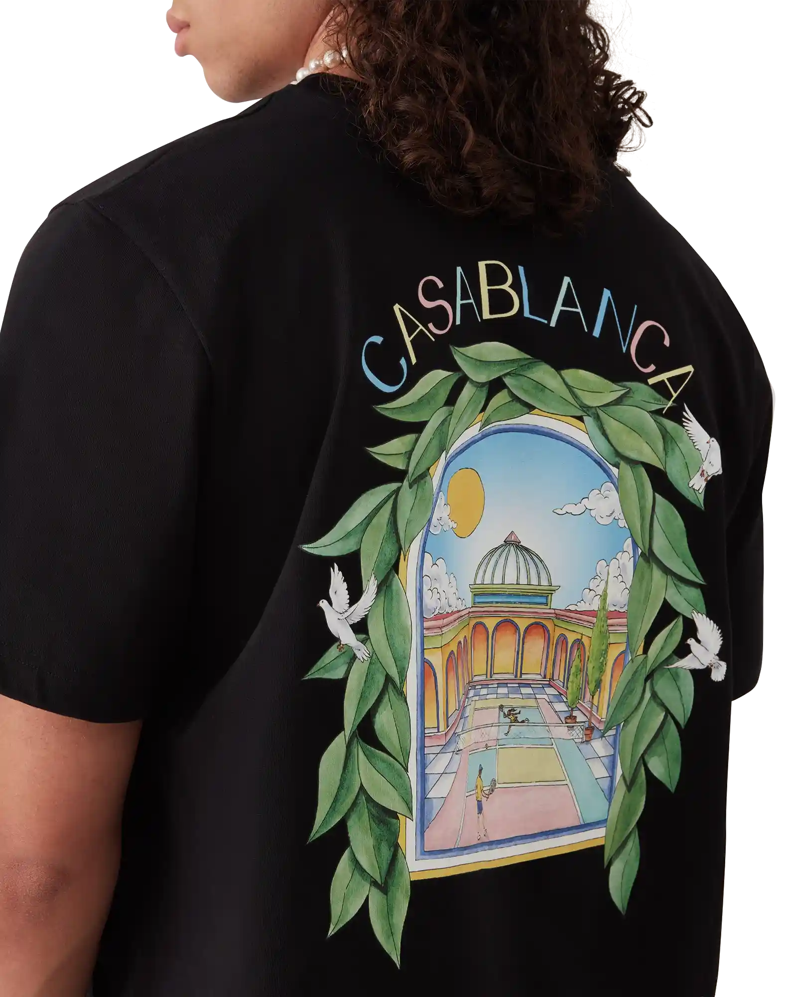 Casablanca L'Arche De Tennis t-shirt cotone nera taglia M