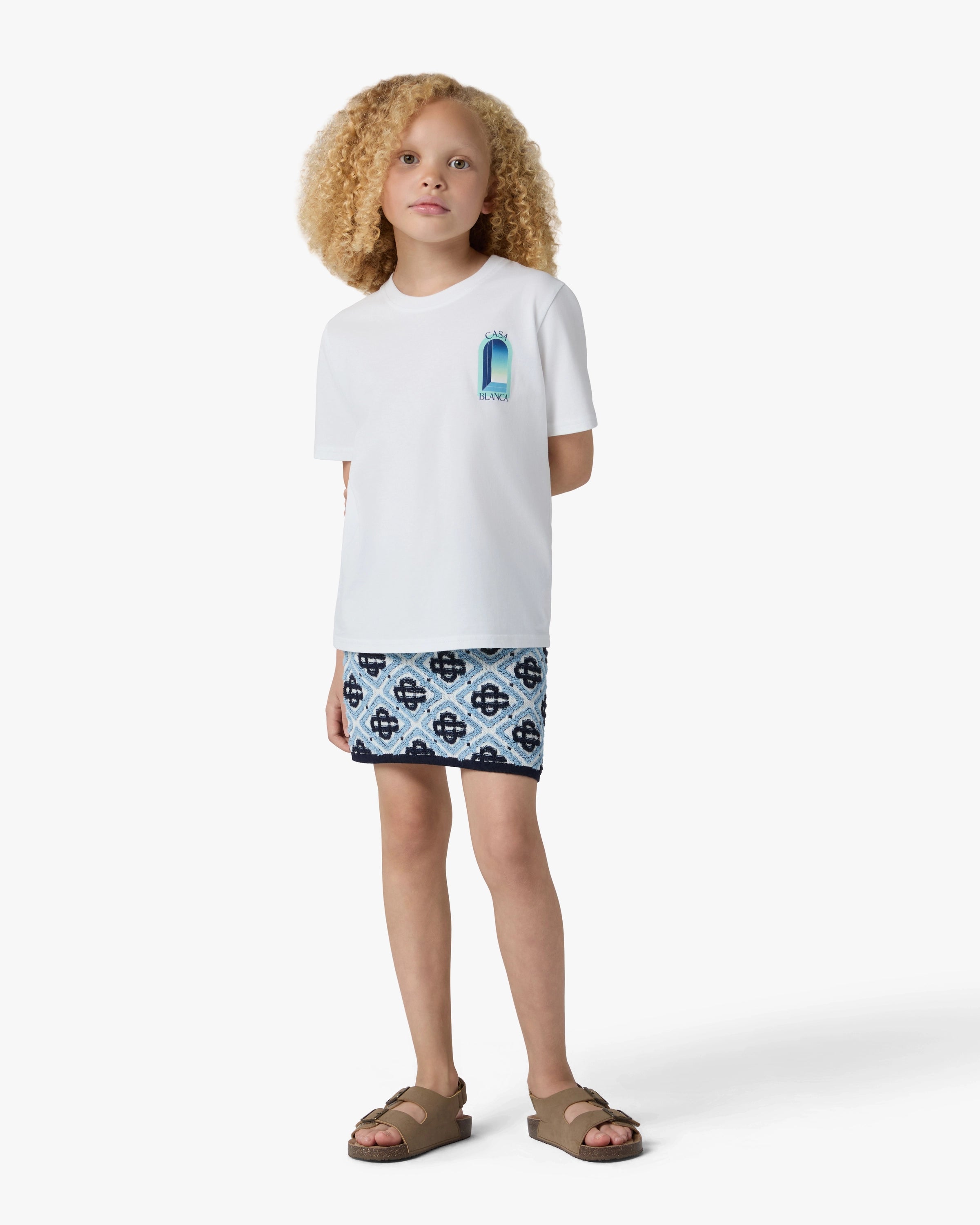 Casablanca Gradient Arch t-shirt bambino bianca cotone organico