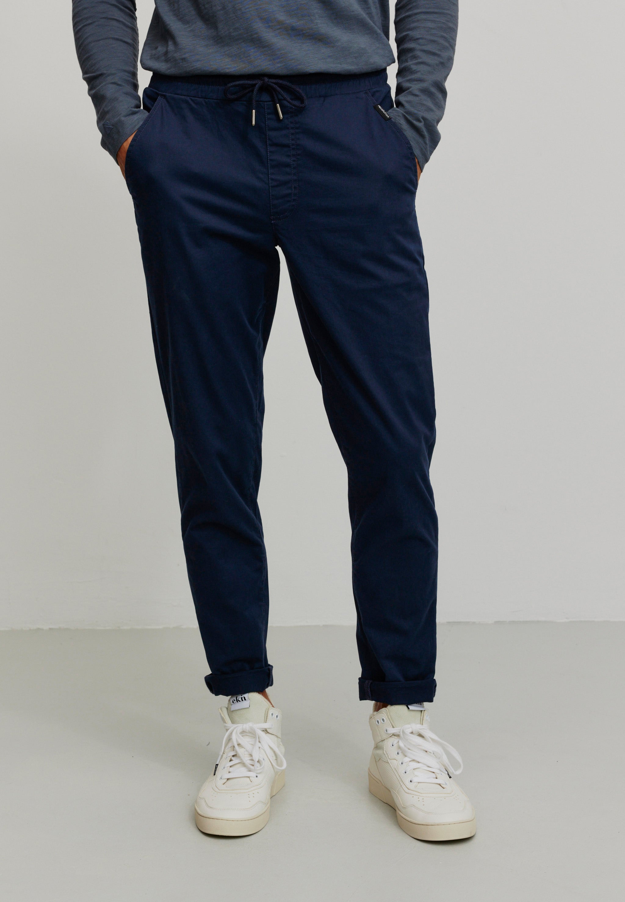 Recolution Taro pantaloni chino dark navy cotone bio