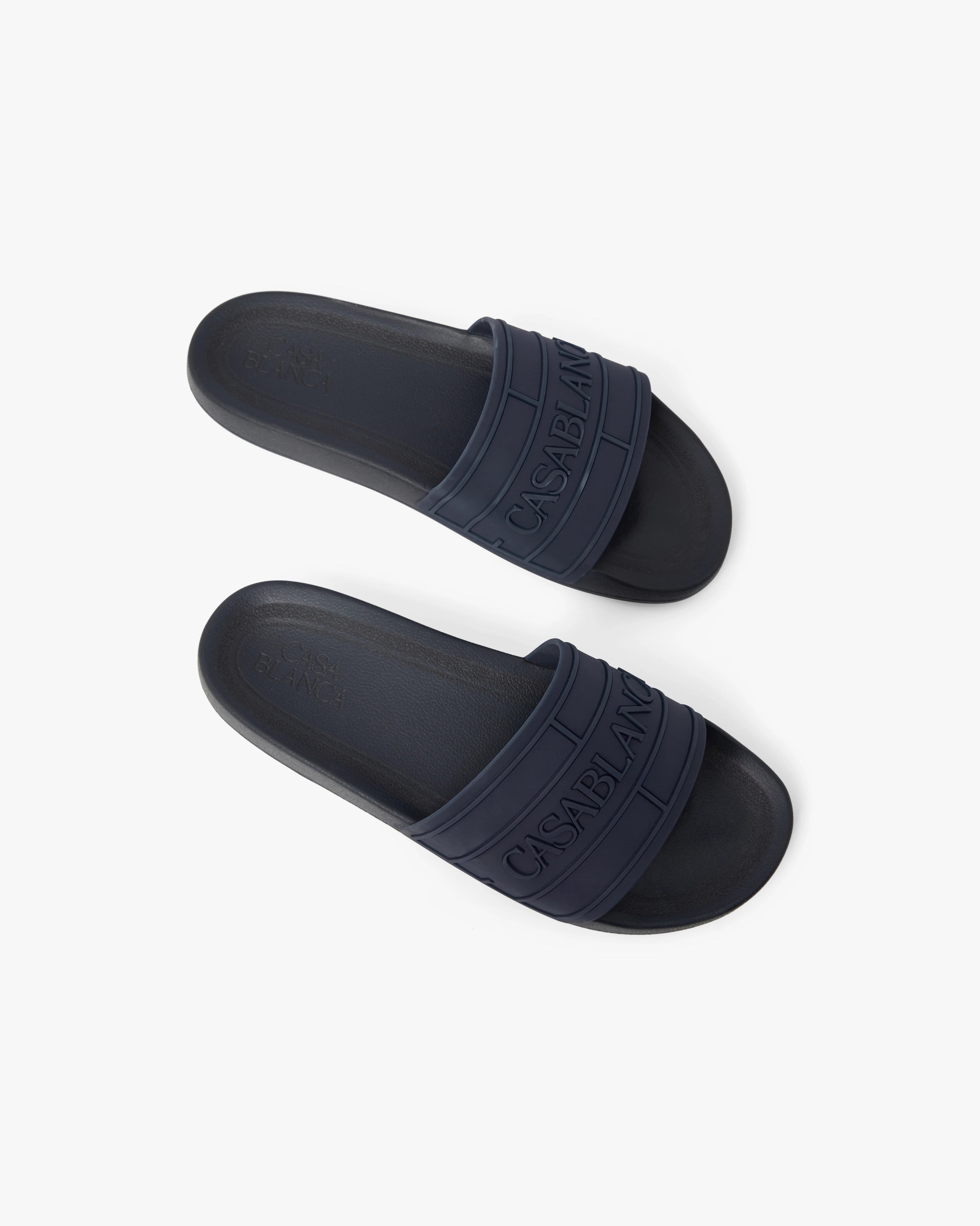 Casablanca Logo Pool Slides ciabatte blu in gomma