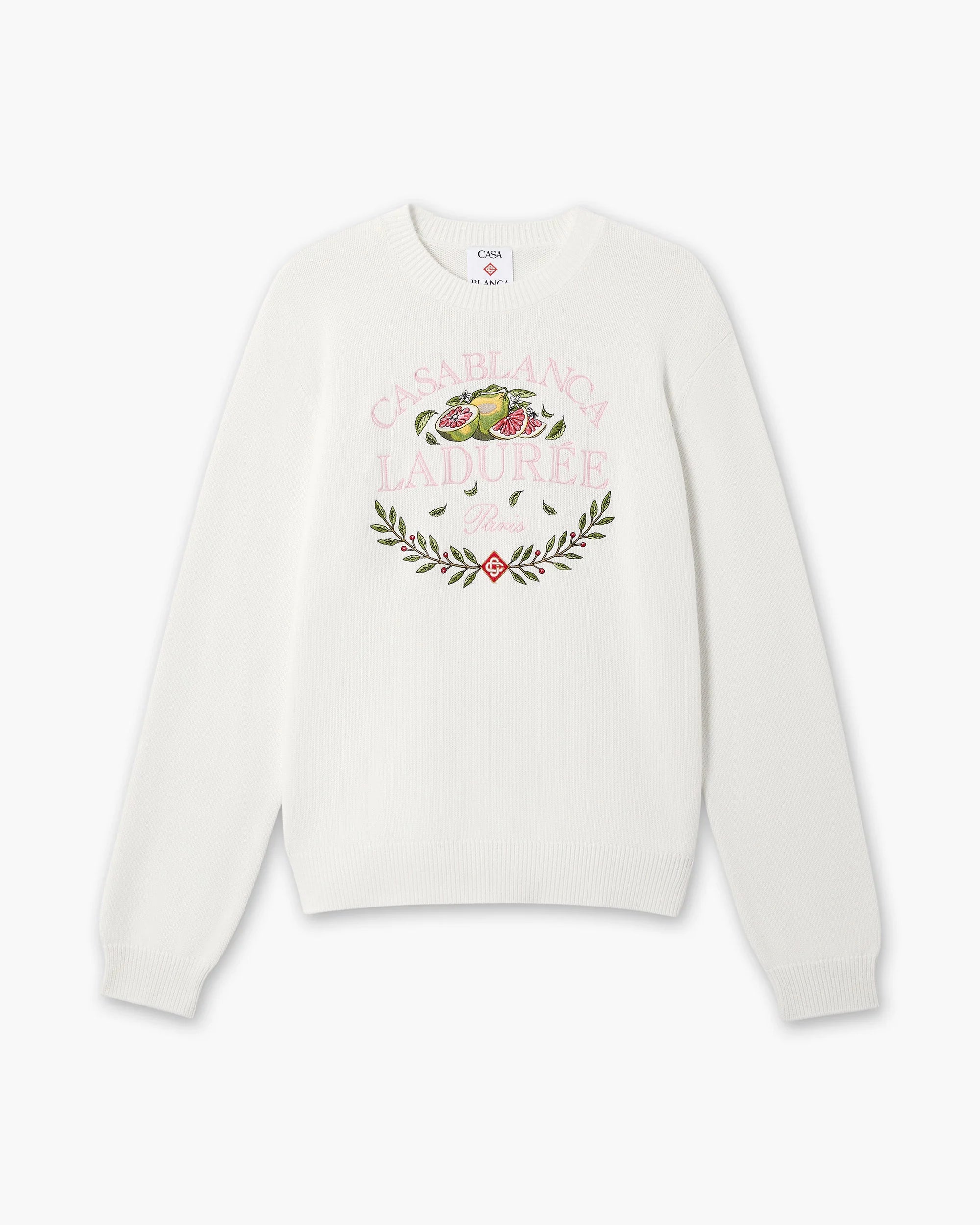 Casablanca Laduree maglione unisex crema cotone ricamato