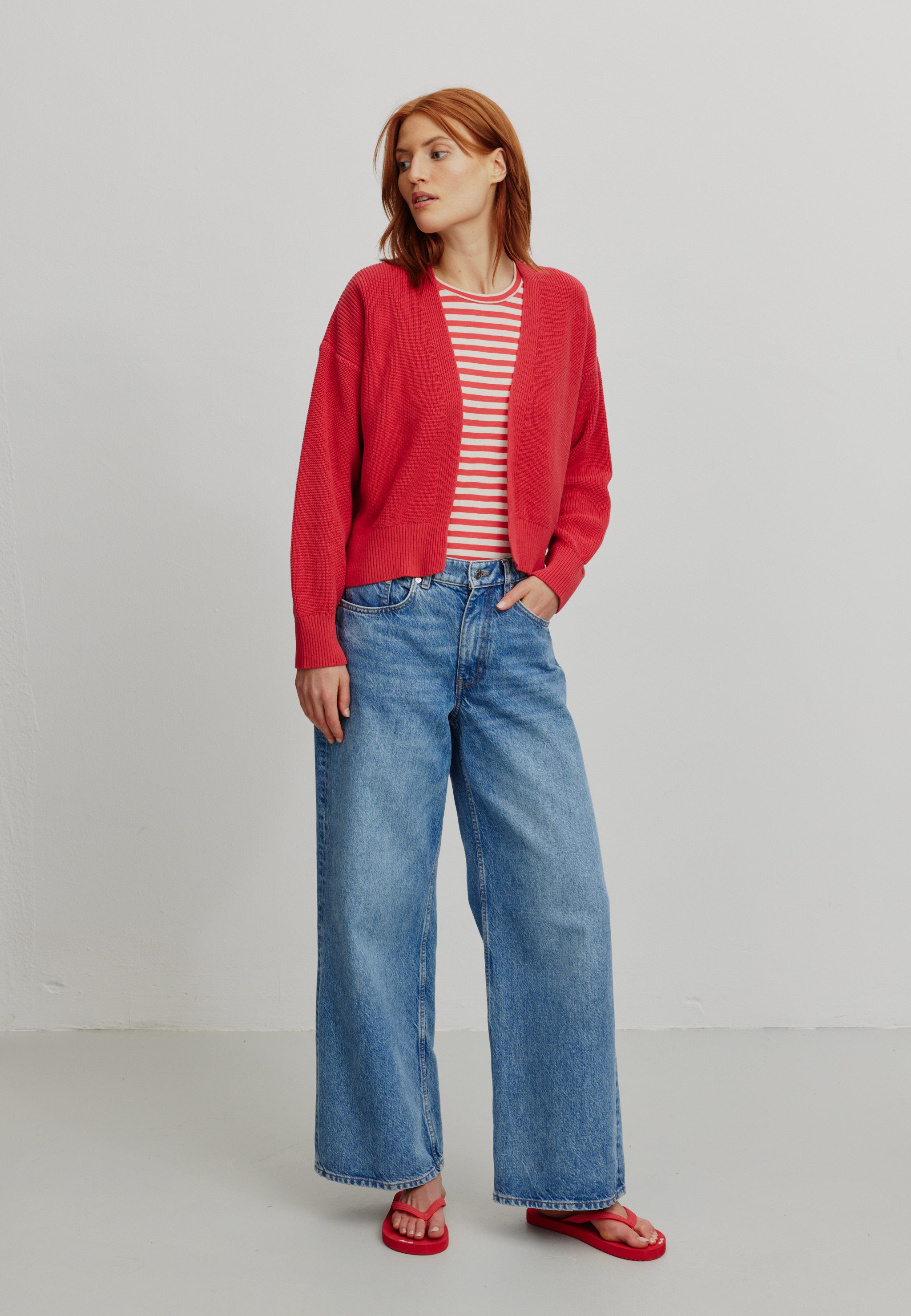 Recolution Moringa cardigan cotone bio rosso comodo