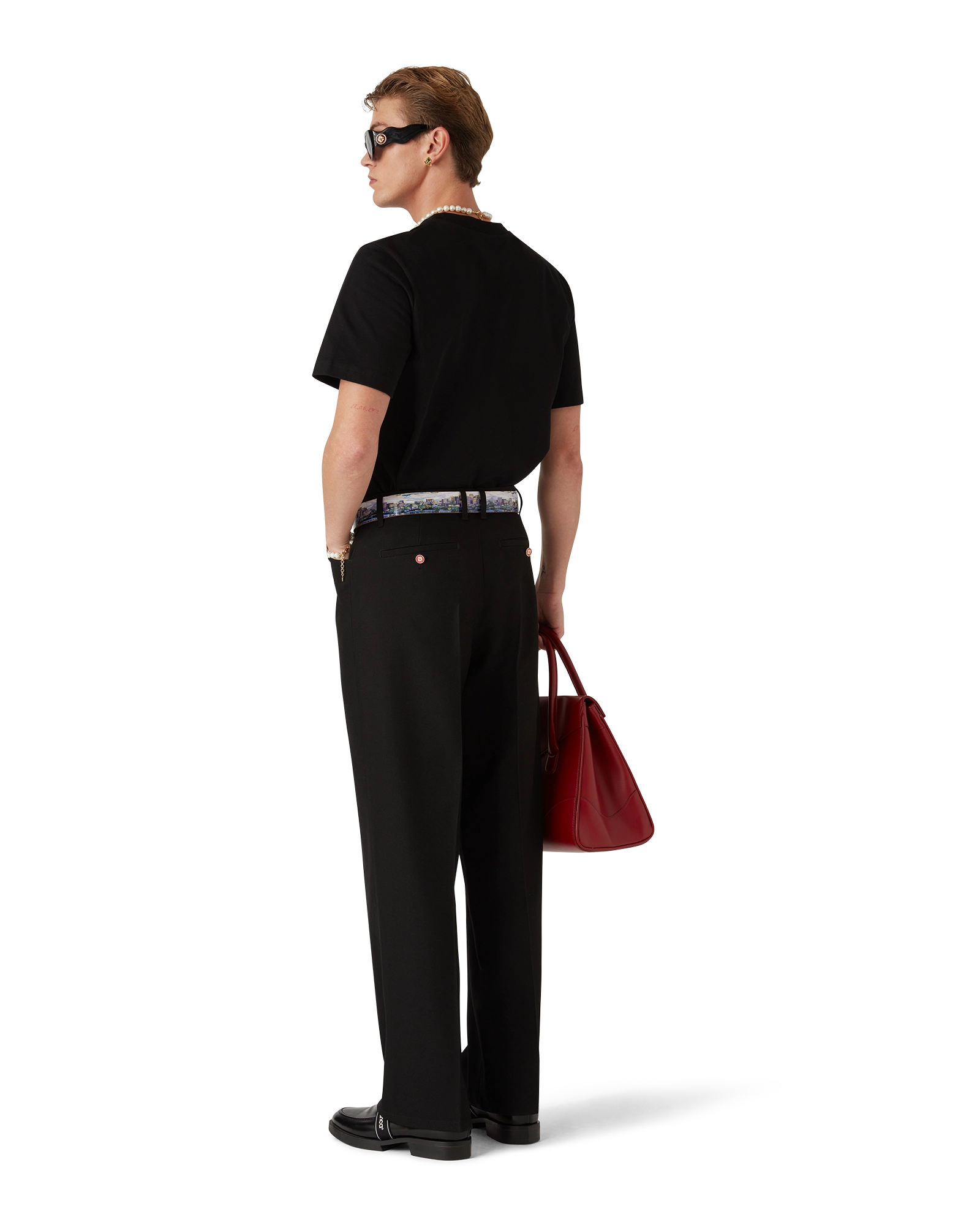 Casablanca Black Diamond Logo t-shirt nera cotone bio