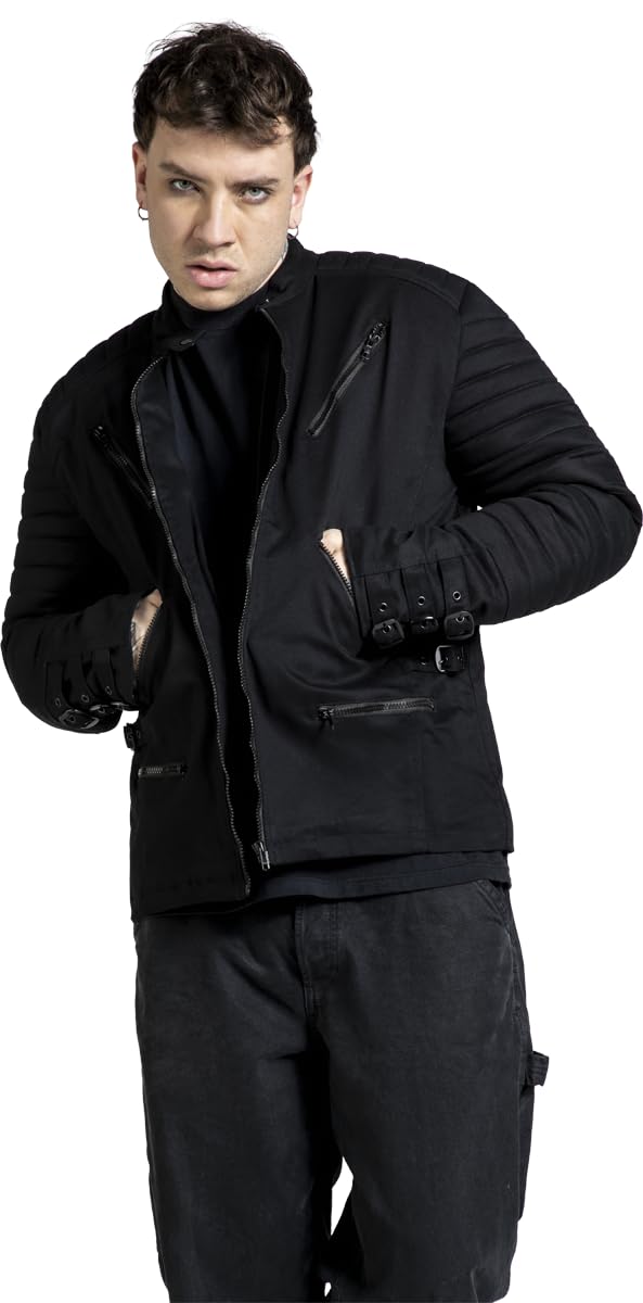 Gothicana by EMP cappotto intermedio nero taglia L imbottito