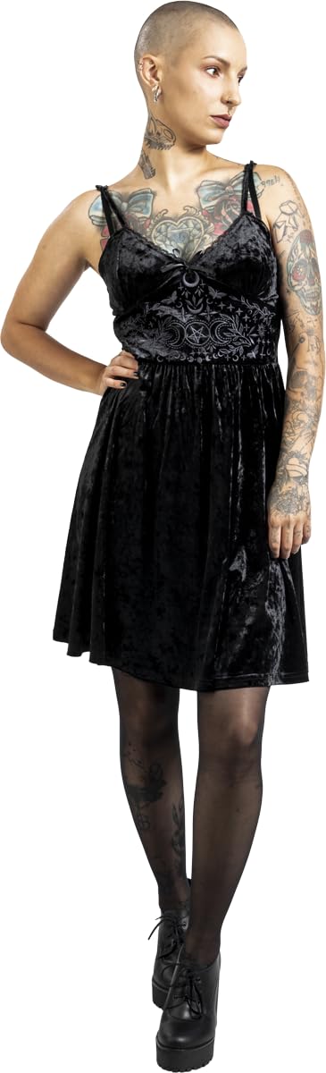 Gothicana by EMP Abito Corto Nero Ricamo Petto XXL
