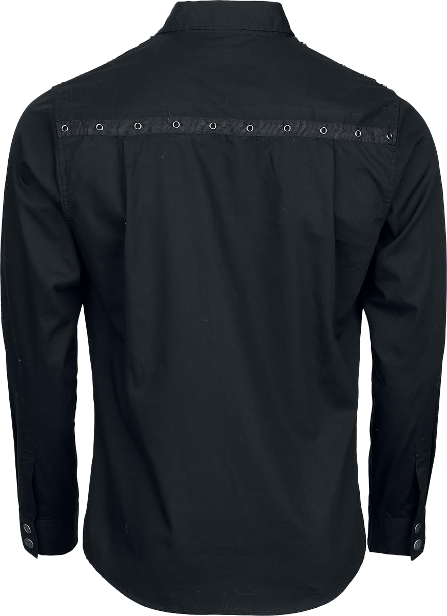 Gothicana by EMP Camicia Nera Uomo maniche lunghe taglia L