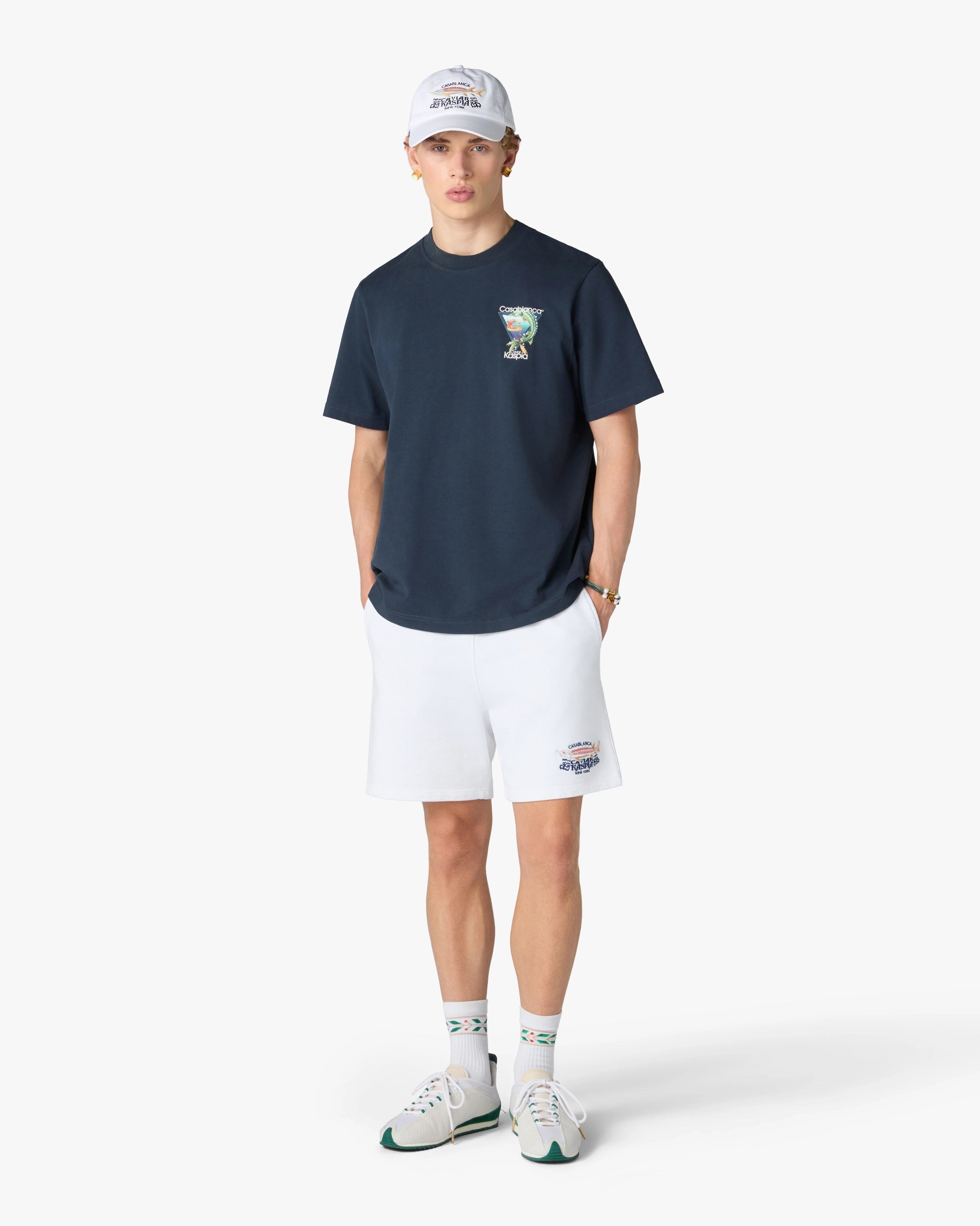 Casablanca Kaspia pantaloncini bianchi cotone bio uomo