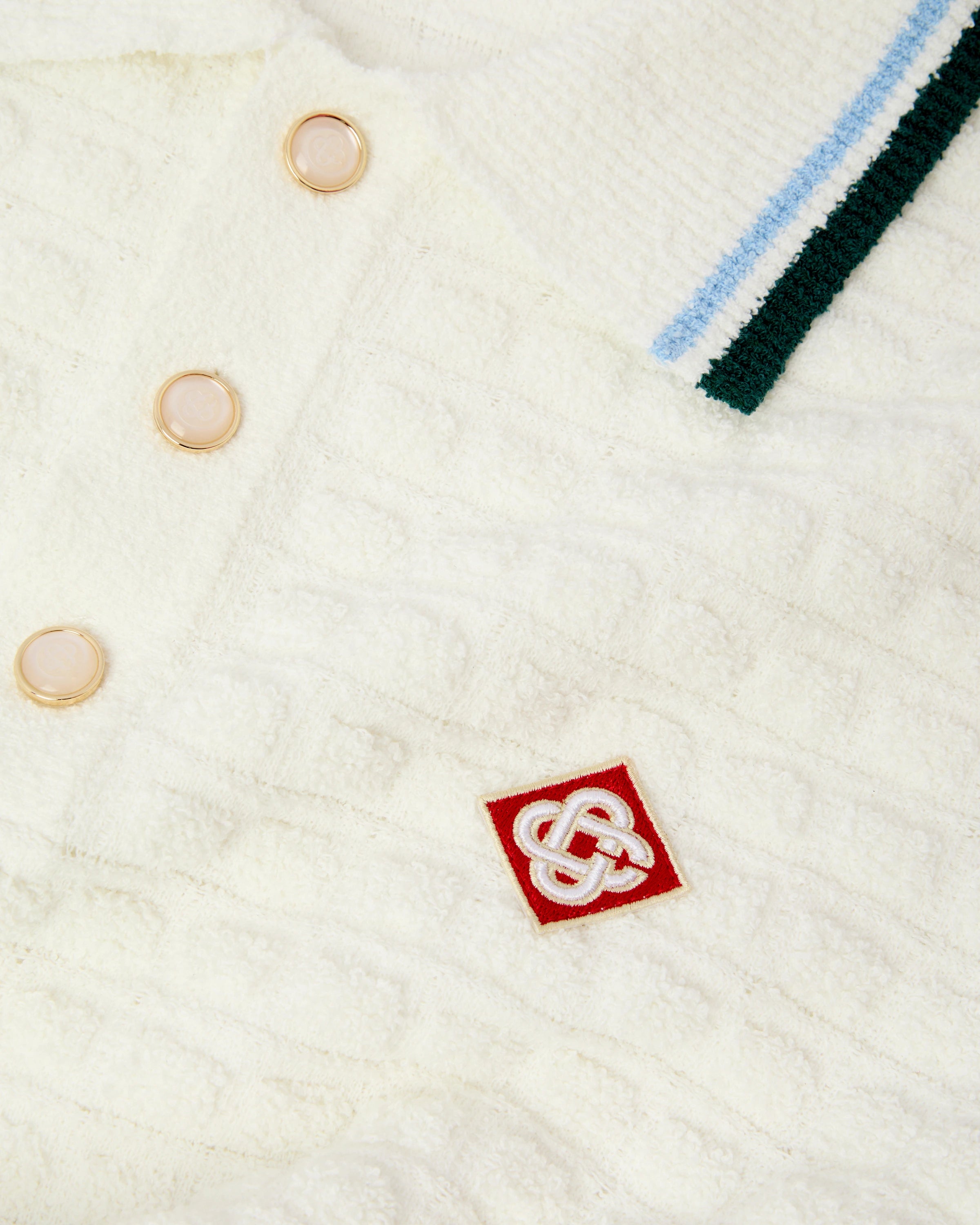 Casablanca Boucle polo uomo bianca maniche corte