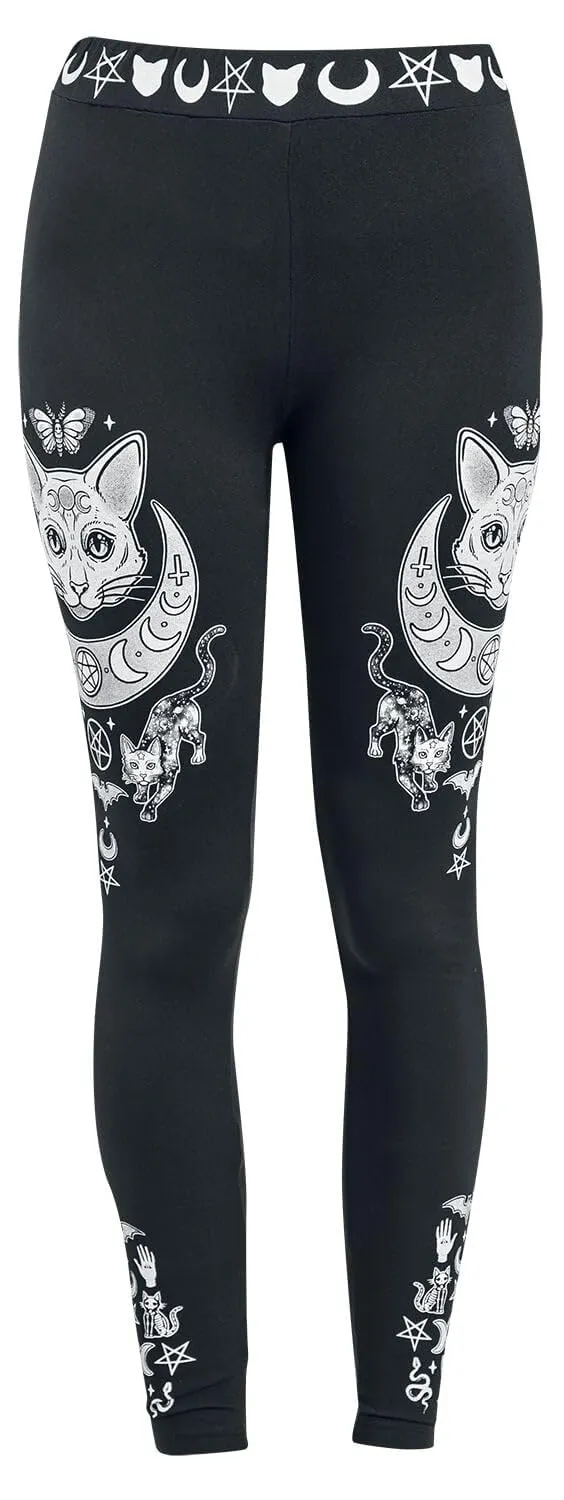 Gothicana by EMP Leggings Neri Cintura Elastica Taglia L
