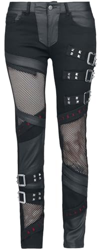 Gothicana by EMP Skarlett jeans donna nero mesh 31W/30L
