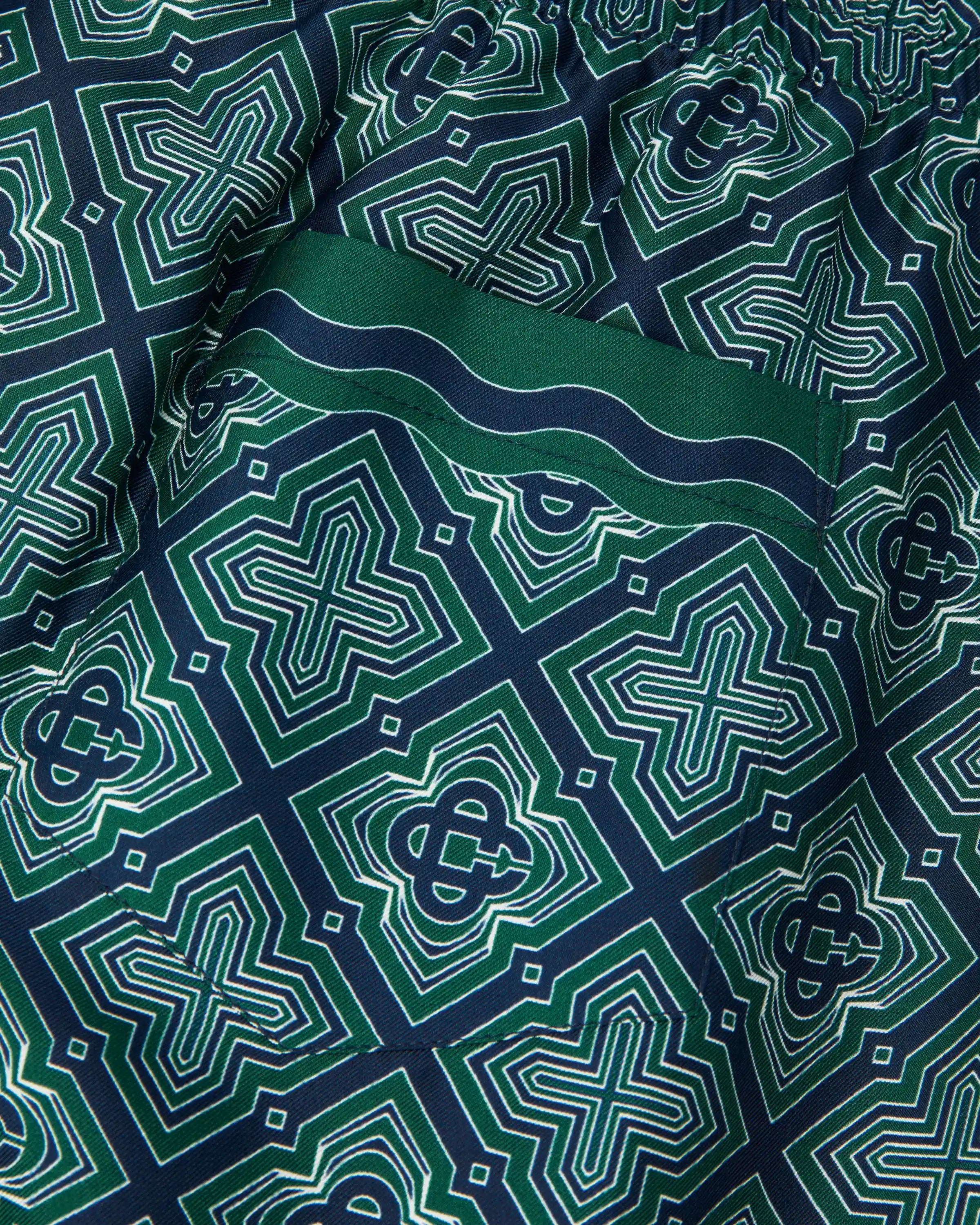 Casablanca Radiating Monogram pantaloncini seta verdi