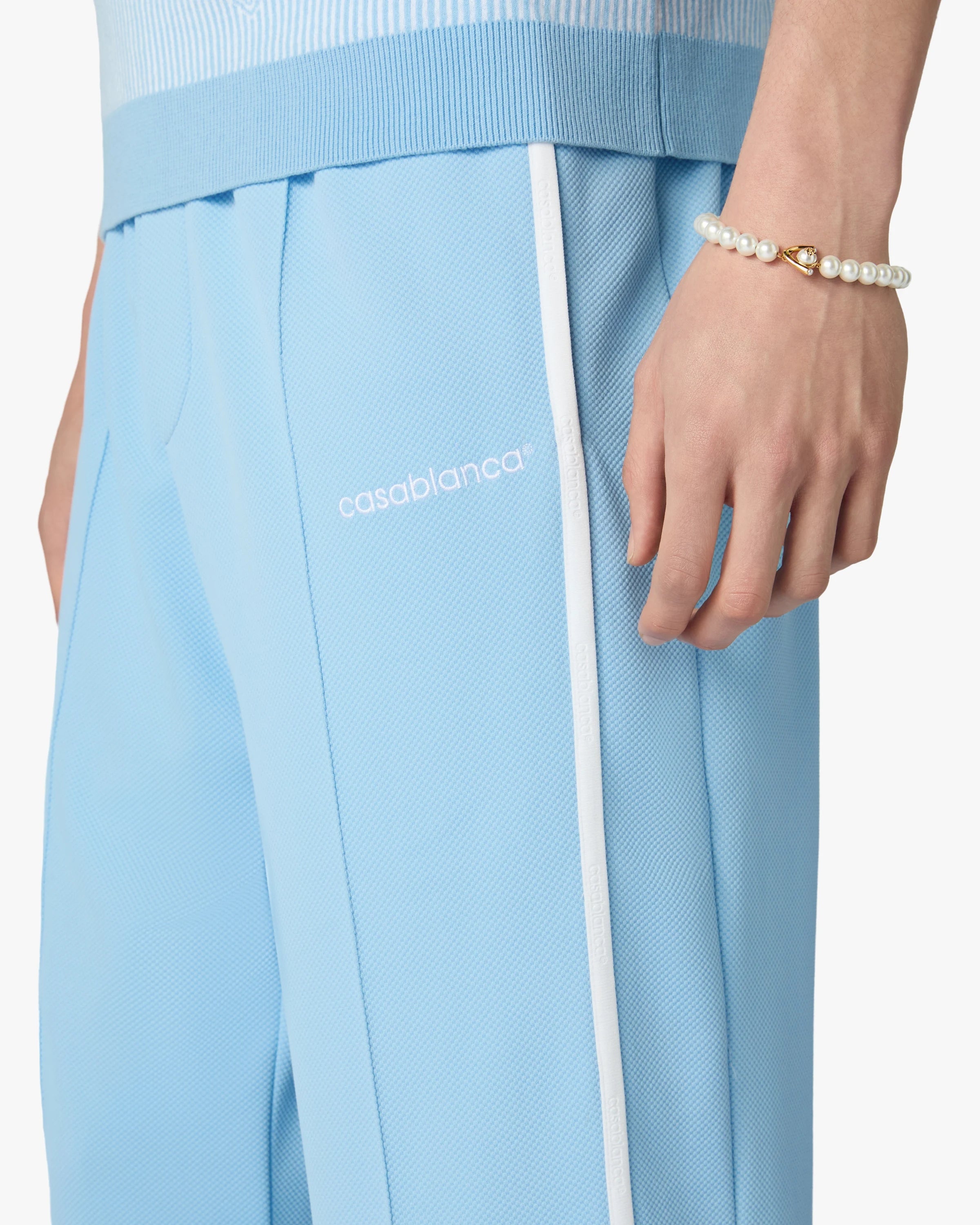 Casablanca Pique pantaloni tuta azzurro chiaro