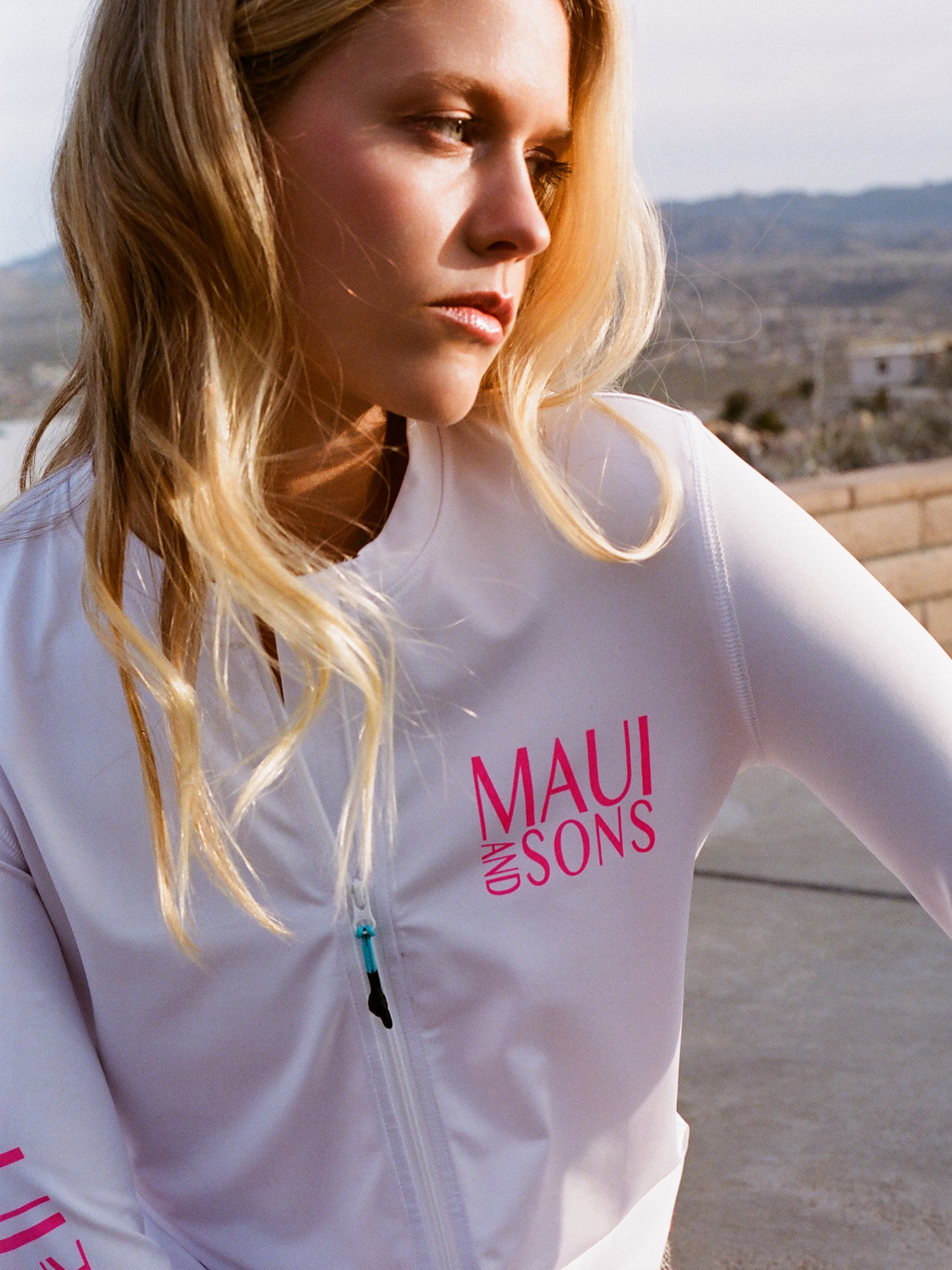 Maui and Sons Seaside Zip Front maglia UV donna UPF 50+