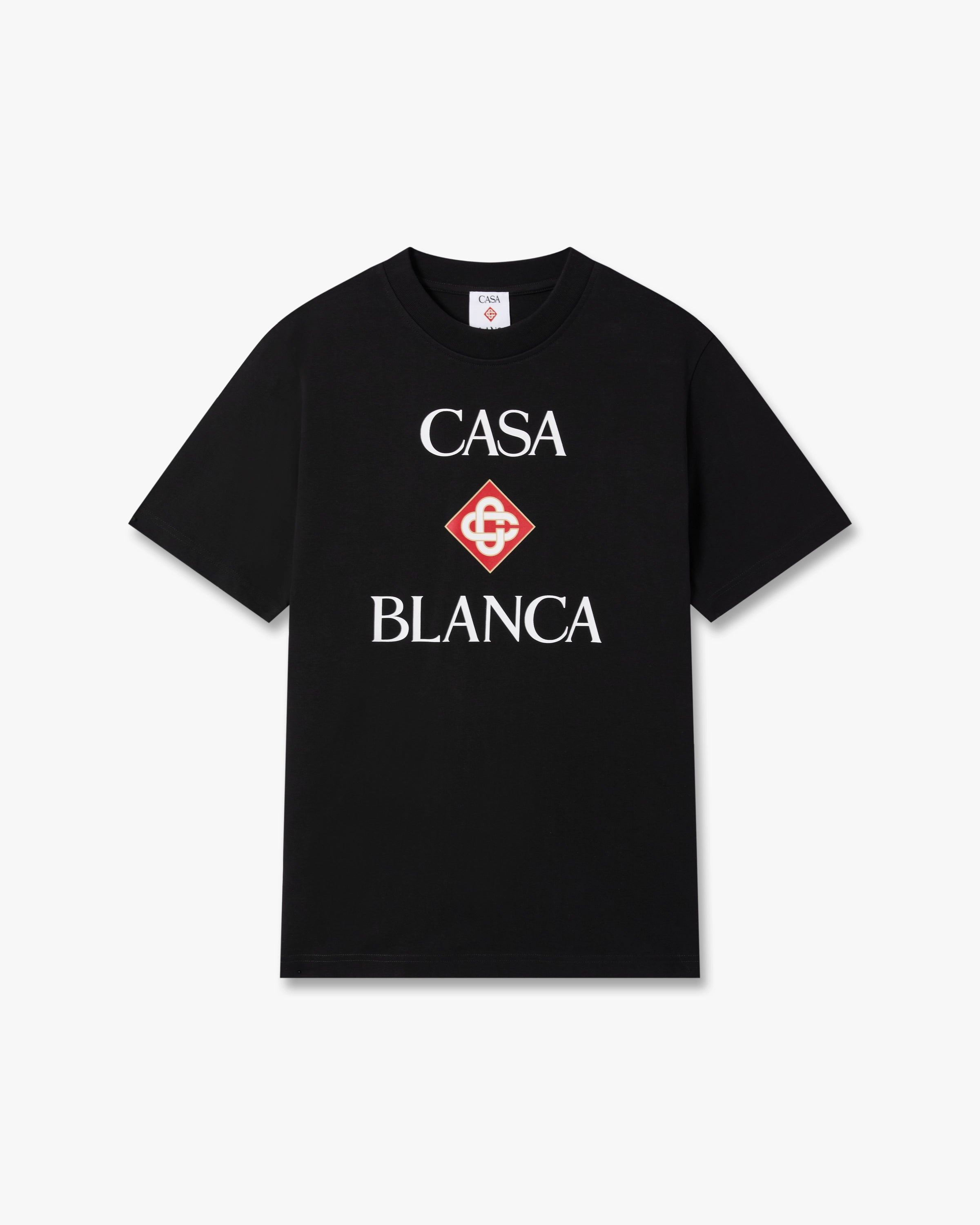Casablanca Diamond Logo t-shirt nera maniche corte cotone