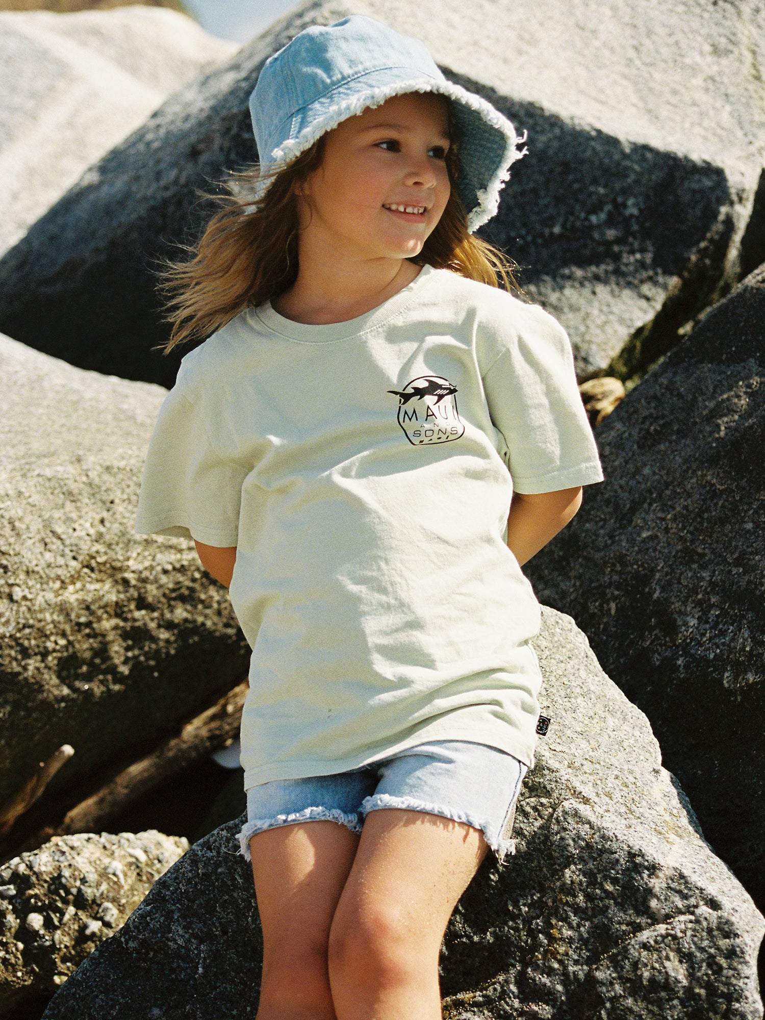 Maui and Sons Shark Logo t-shirt bambino salvia cotone