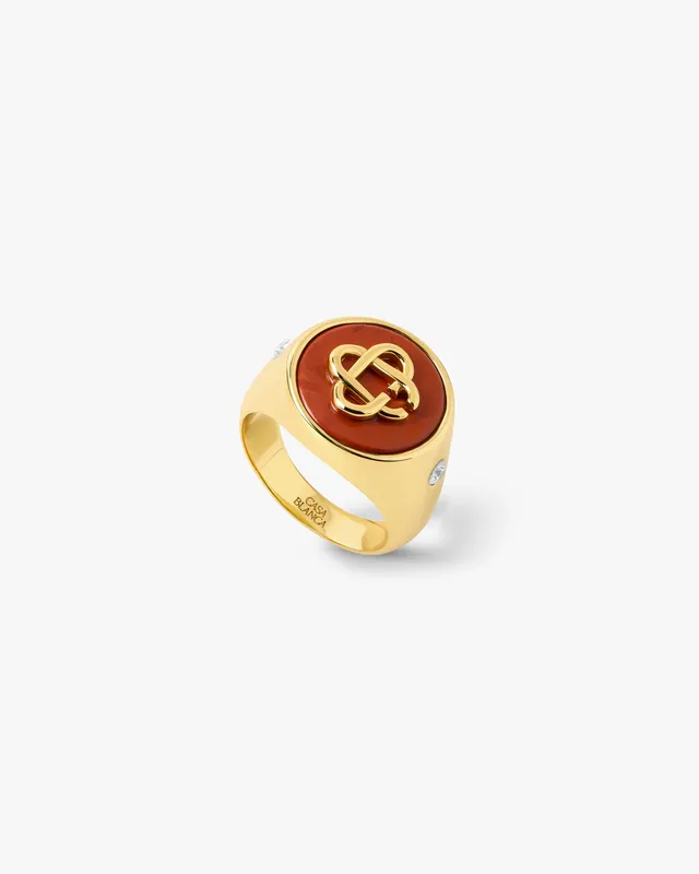 Casablanca Signet anello oro pietra rossa