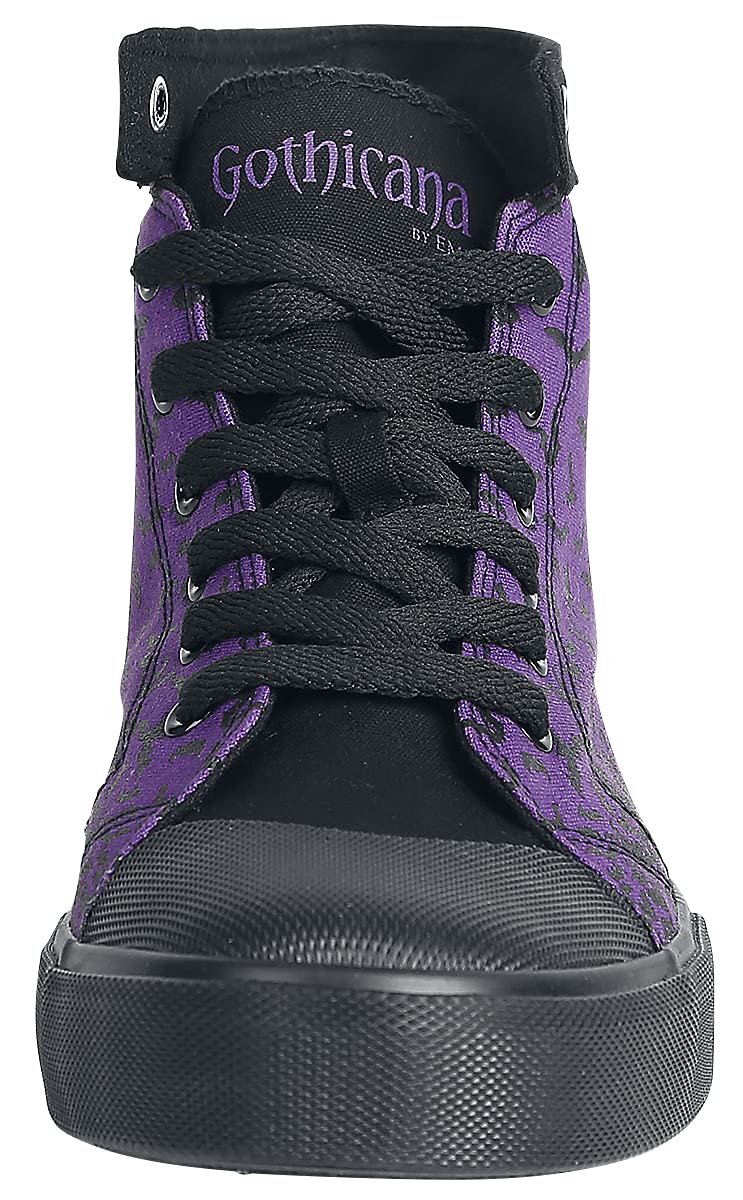 Gothicana by EMP sneakers viola nere stampa gothic