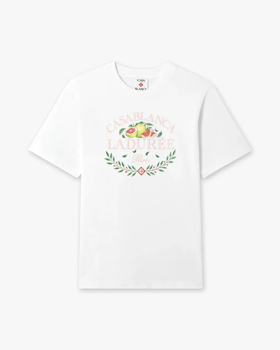 Casablanca Ladurée t-shirt bianca cotone bio unisex