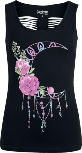 Gothicana by EMP top nero stampa ritagli XXL