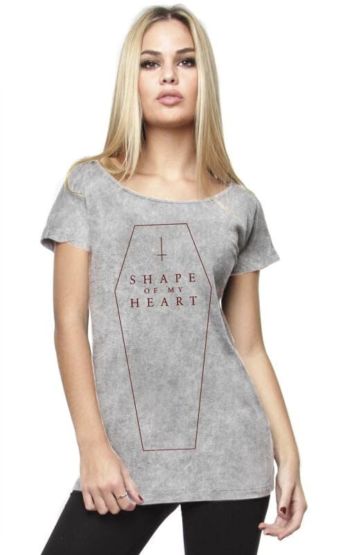 Gothicana by EMP Shape of My Heart t-shirt grigia stampa cuore