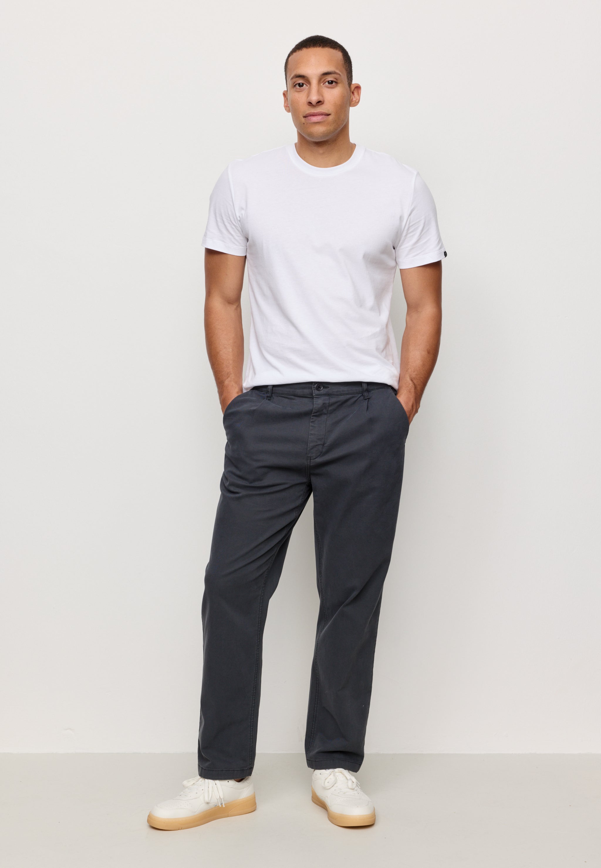 Recolution Oak pantaloni chino uomo grigio cotone bio