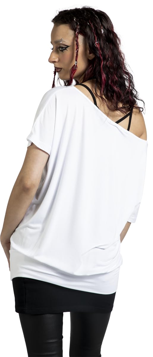Gothicana by EMP Gatto t-shirt doppio strato bianca e nera