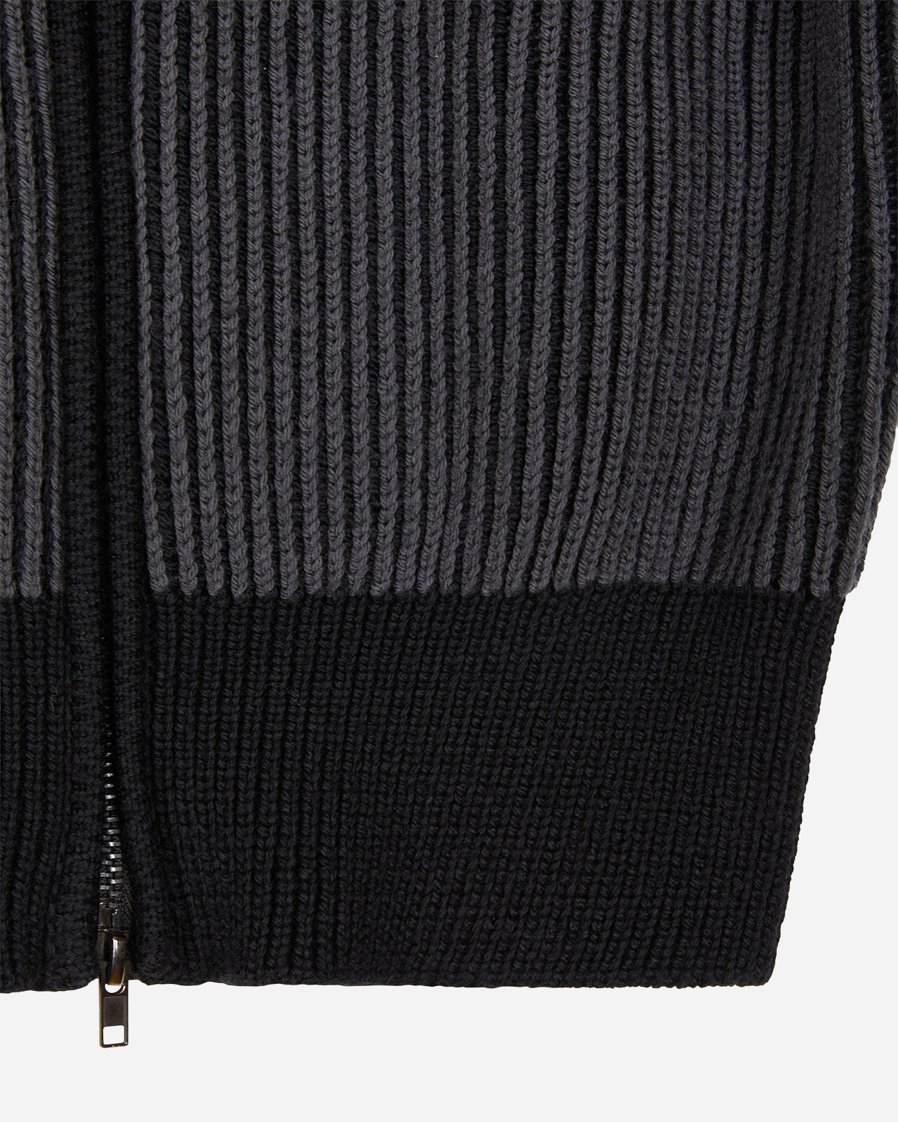 Noskra GreyBlack Maglia zip lana cerniera argento