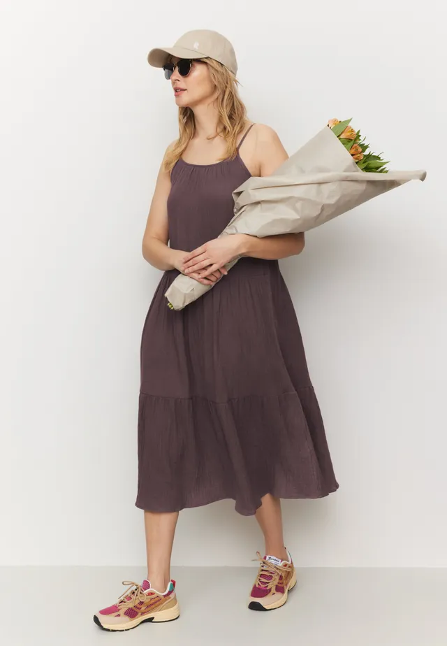 Recolution Felicia abito mussola cotone bio mystic grape