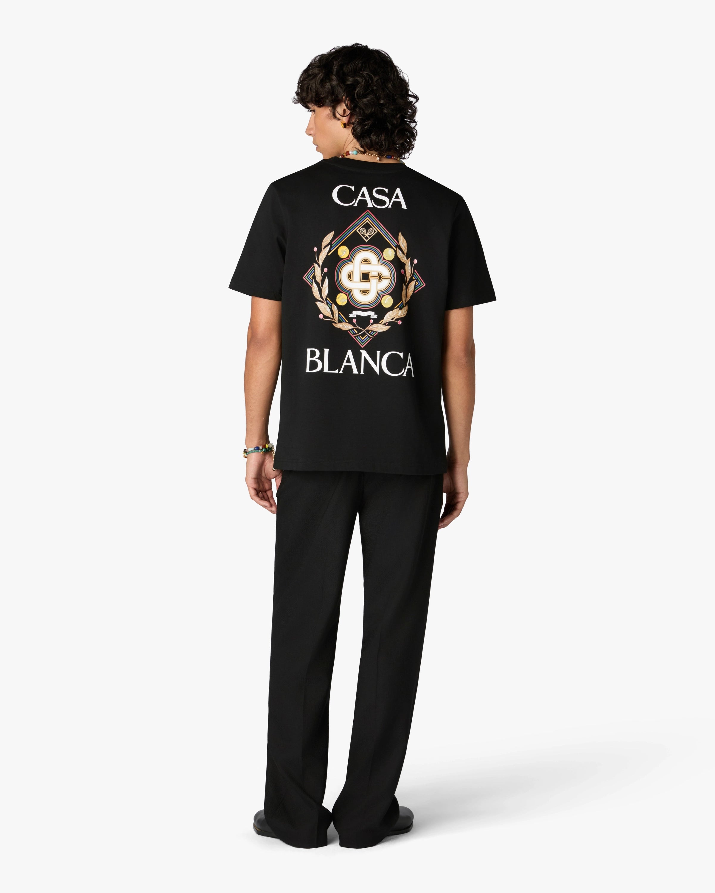 Casablanca Championship t-shirt nera cotone bio uomo