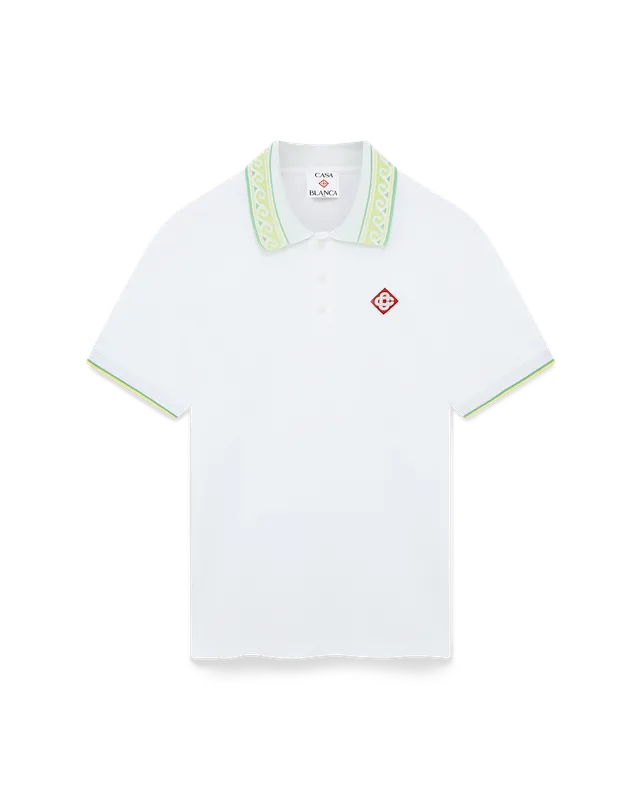 Casablanca Diamond polo uomo bianco cotone piqué