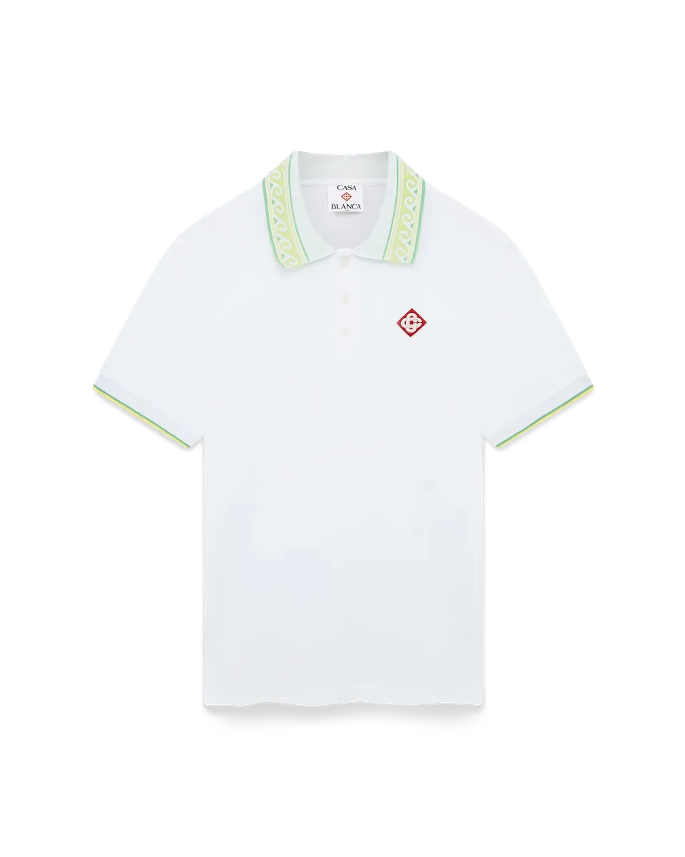 Casablanca Diamond polo uomo bianco cotone piqué