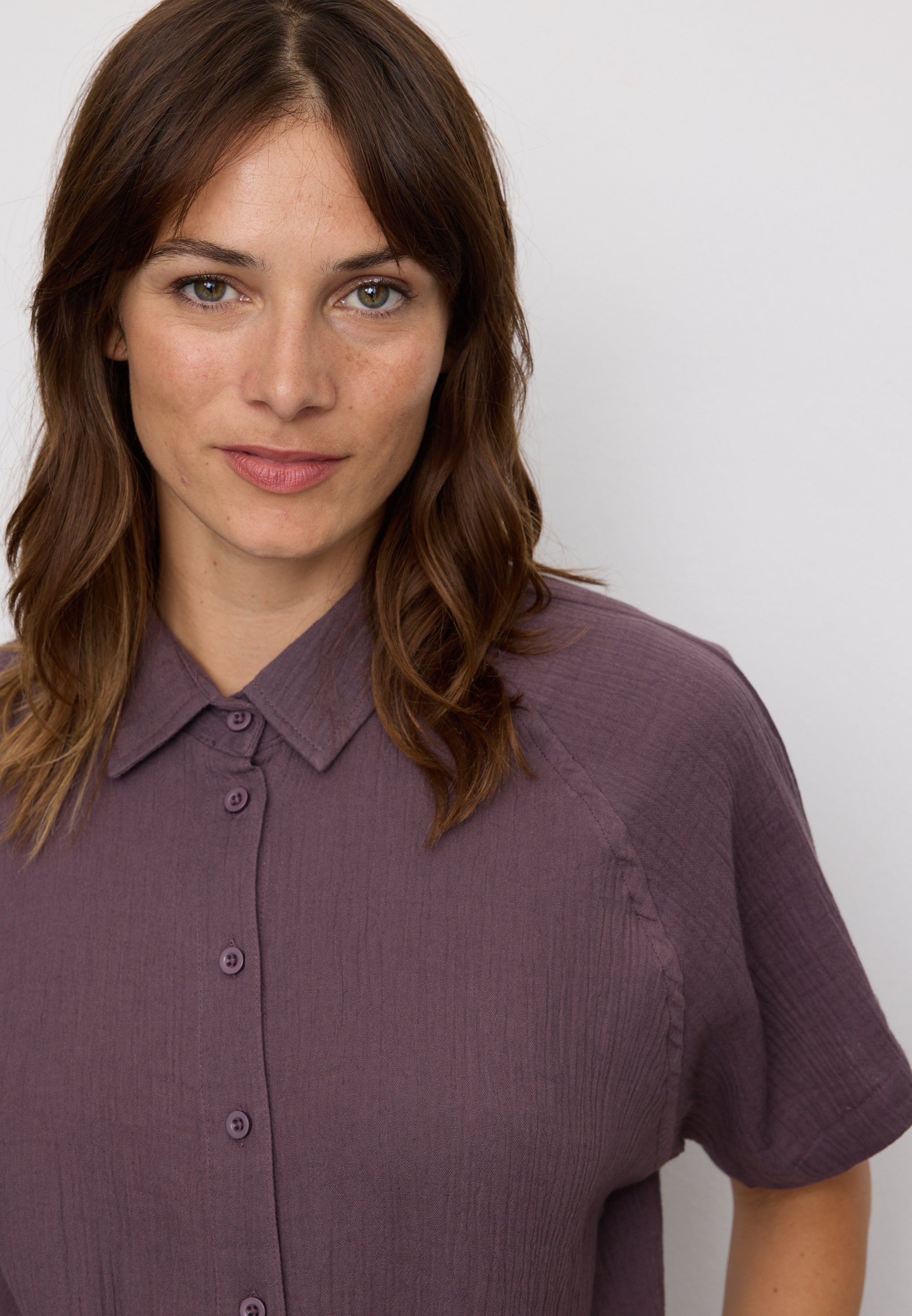 Recolution Tulip blusa mussola viola mystic grape cotone bio