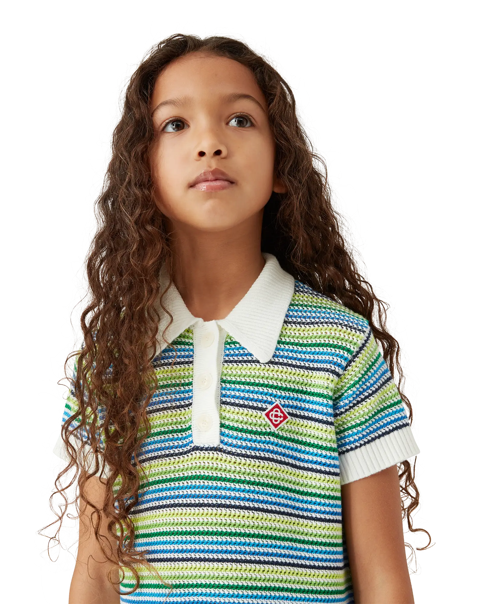 Casablanca Stripe abito bambina verde cotone