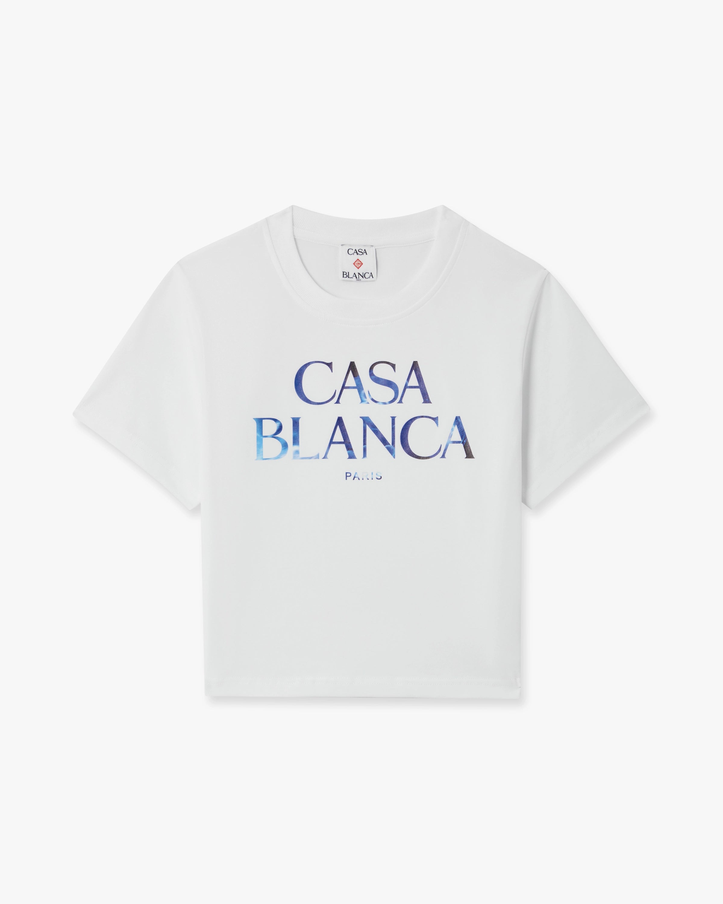 Casablanca Meduse T-Shirt donna bianca cropped cotone