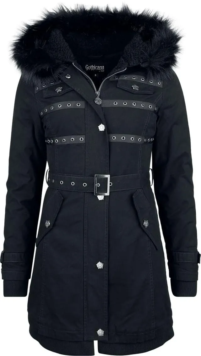 Gothicana by EMP Giacca Nera Nastro Decorativo taglia L gotica