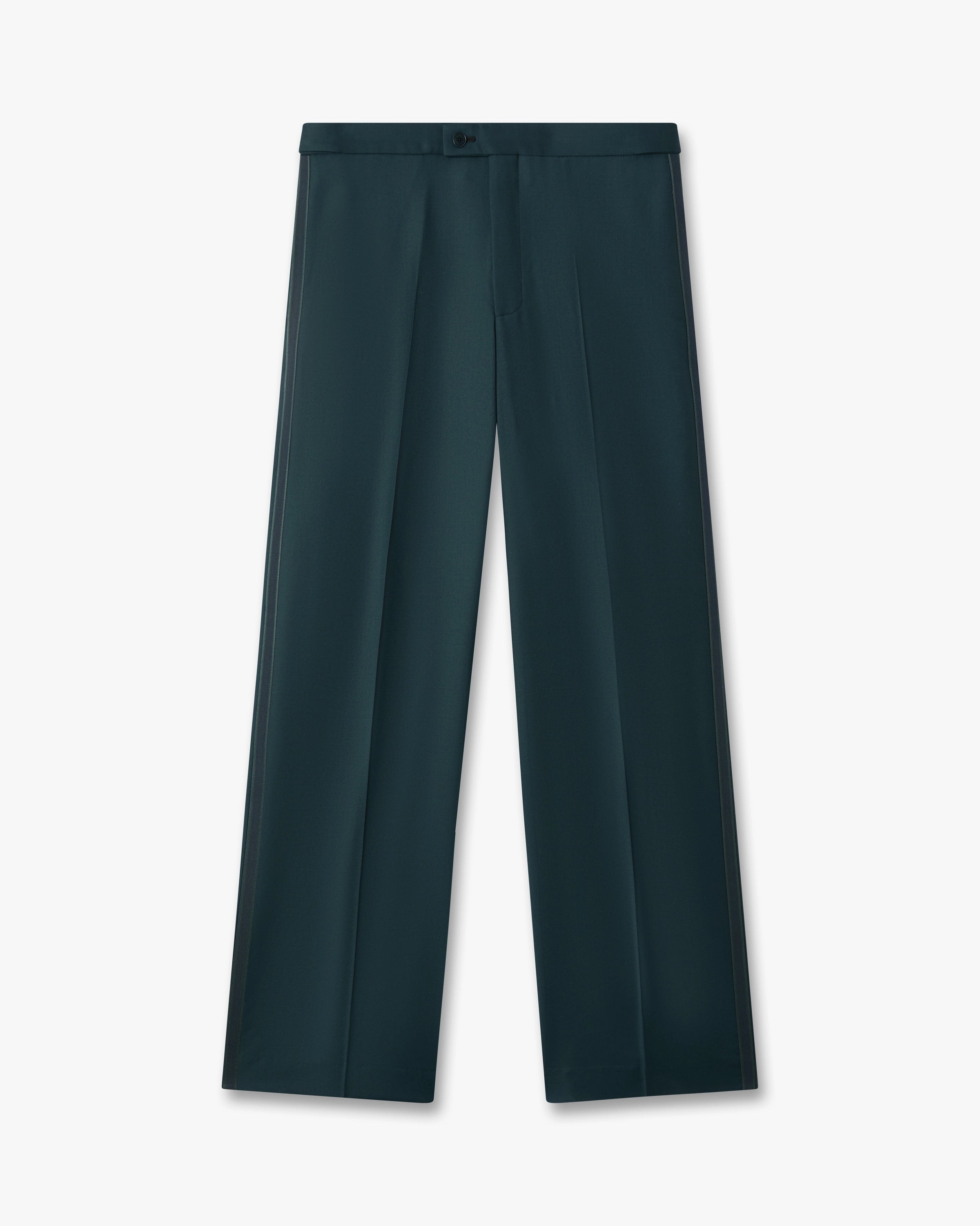Casablanca Dark Teal Straight Leg pantaloni verde petrolio lana
