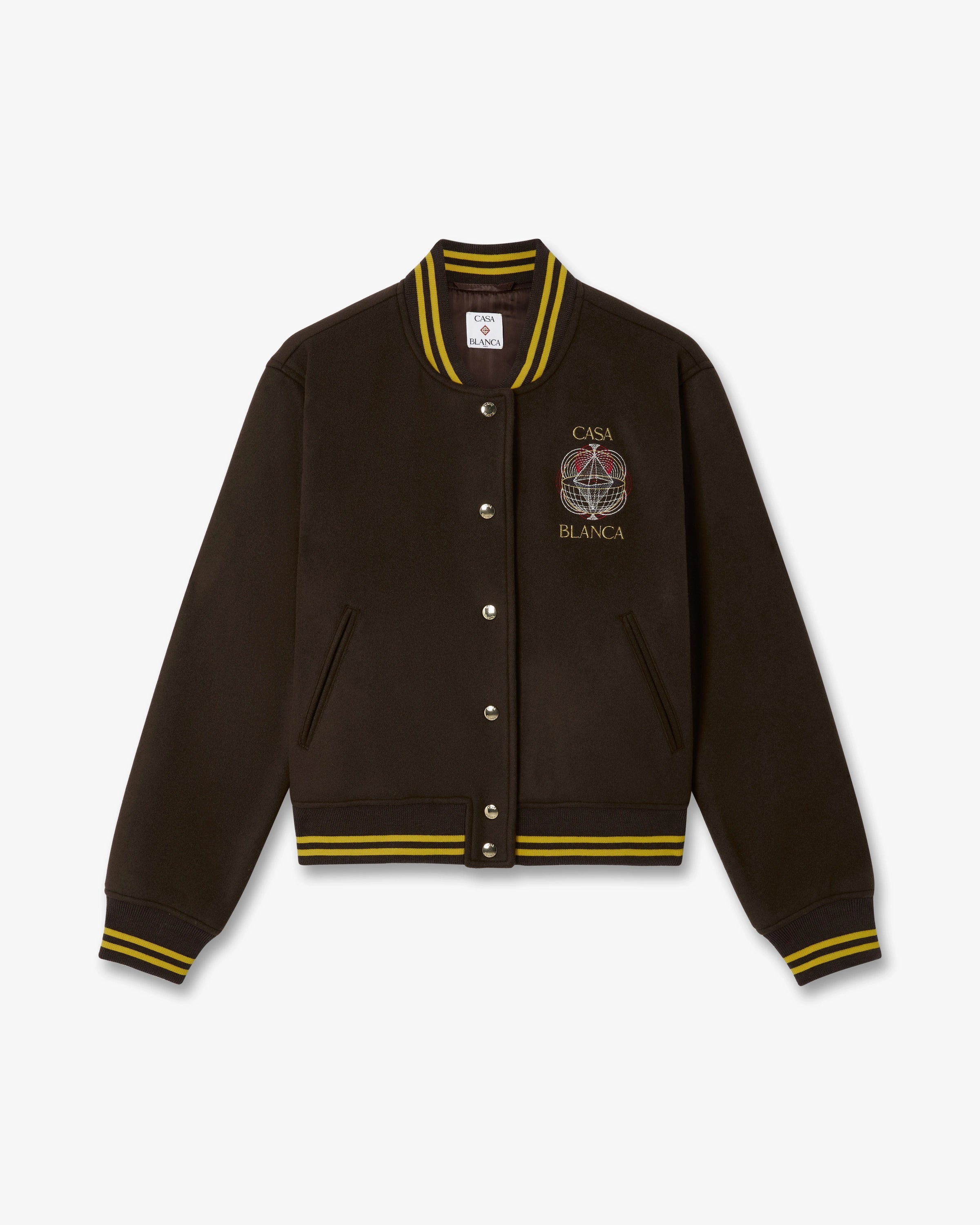 Casablanca Celestial Pyramid Giacca Varsity Marrone Lana