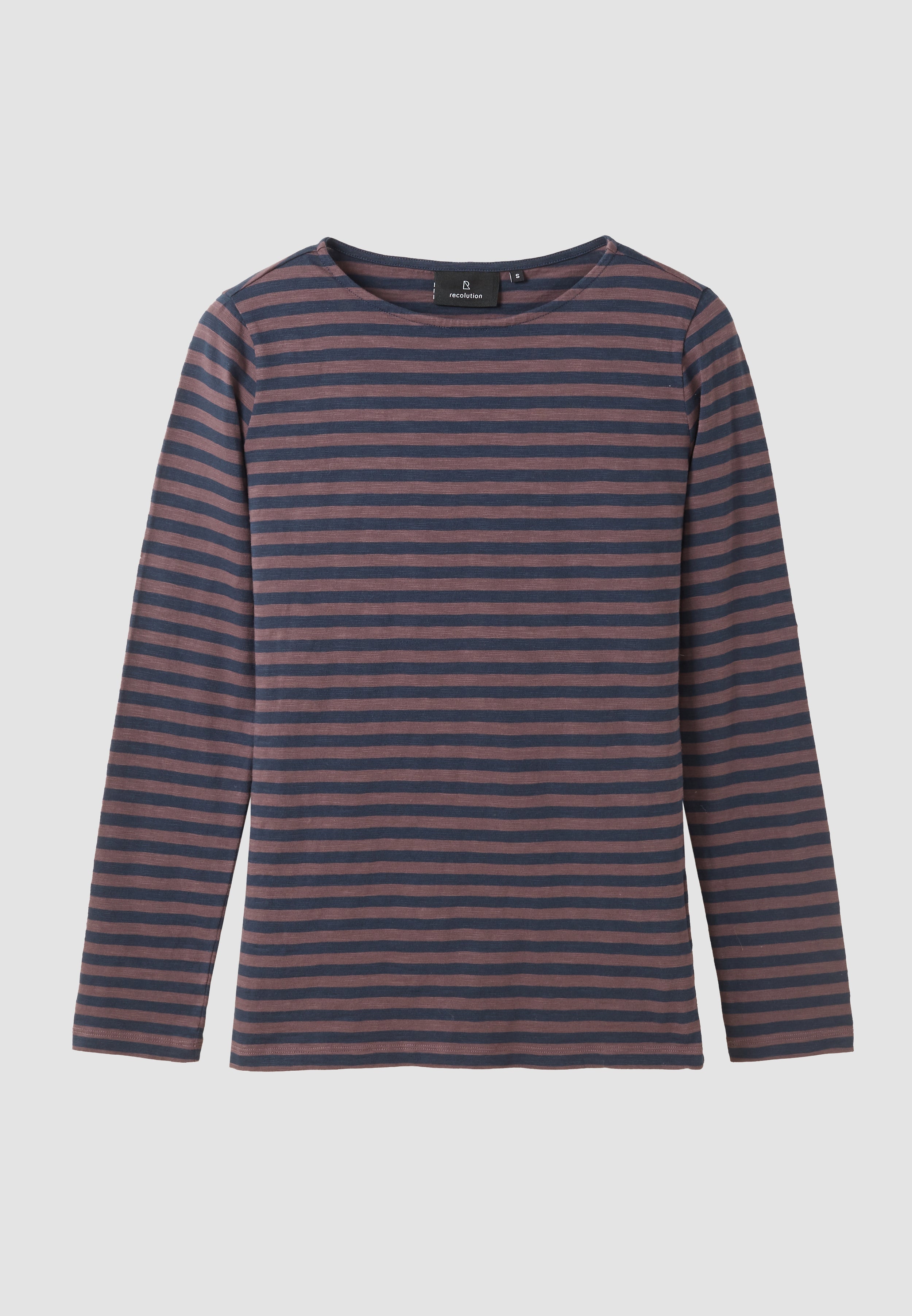 Recolution Iris Stripes maglia a righe viola cotone bio