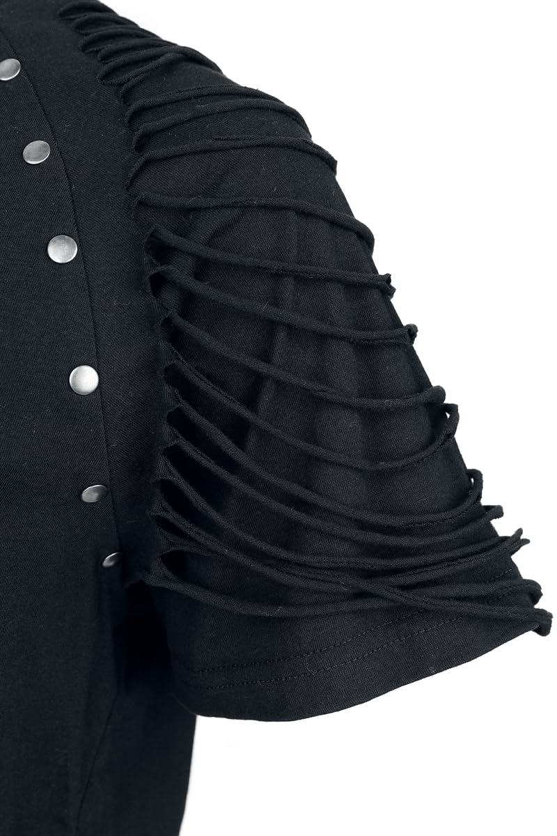 Gothicana by EMP t-shirt nera maniche particolari