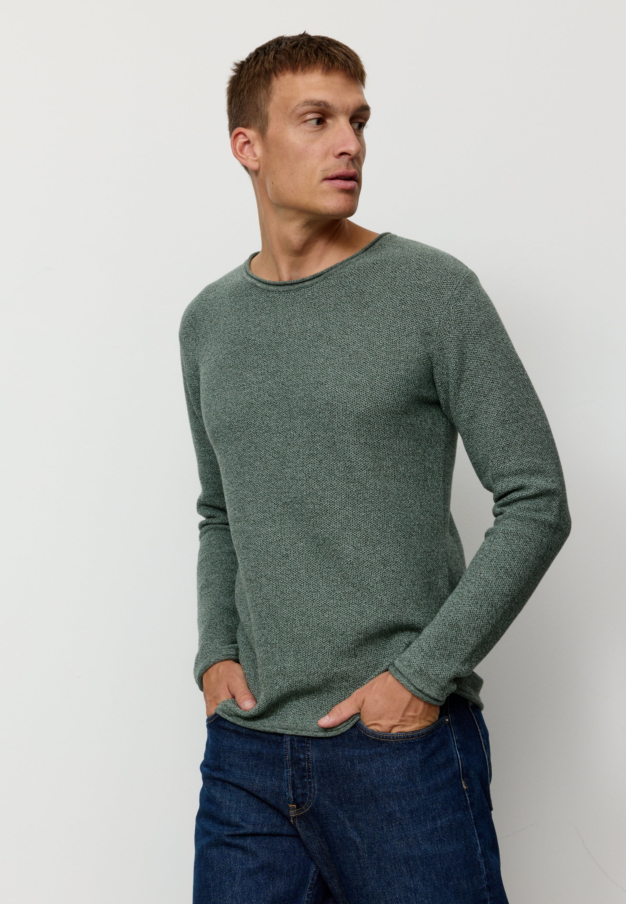 Recolution Eukalyptus maglione uomo green effetto melange
