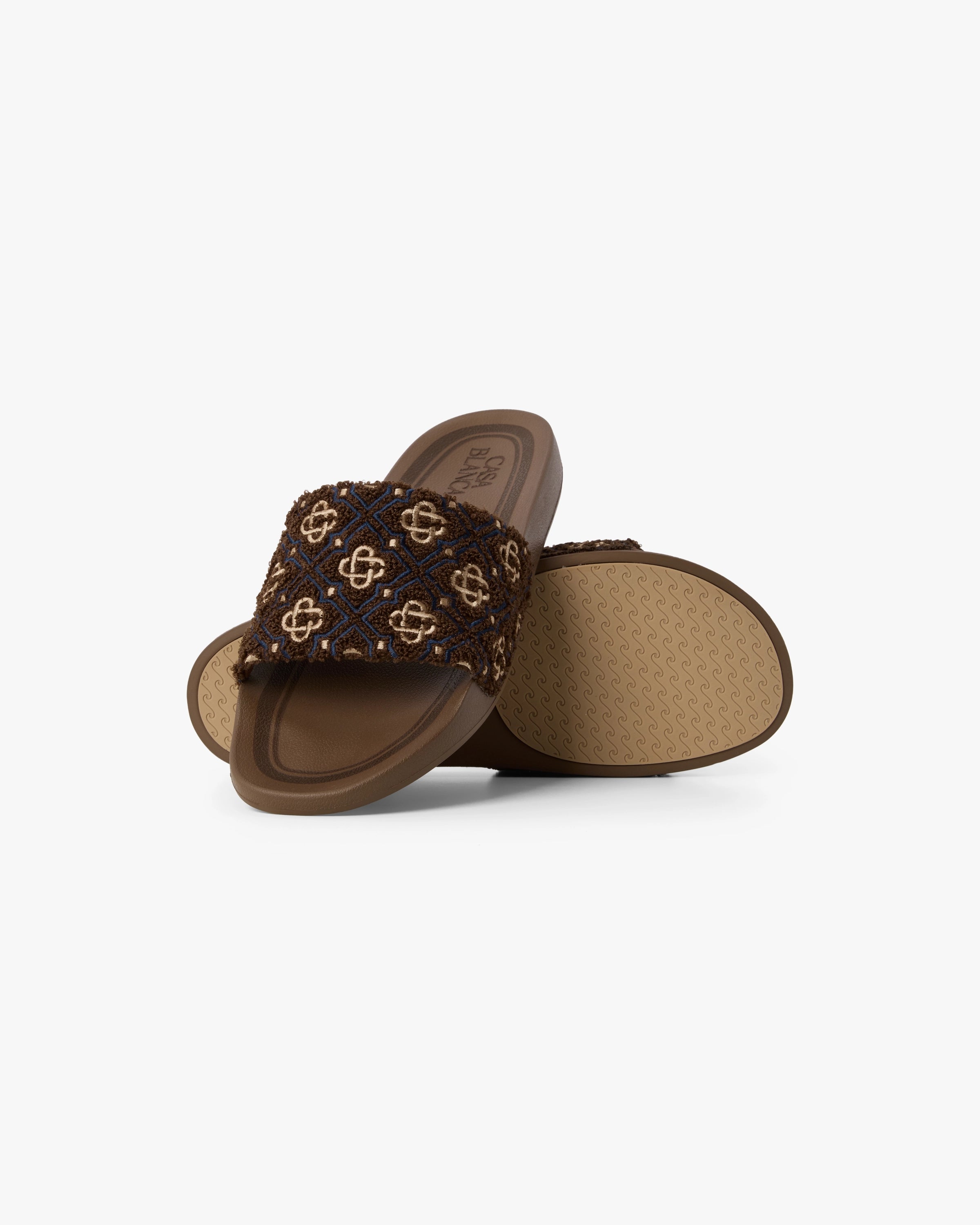 Casablanca Monogram Pool Slides ciabatte marrone monogramma