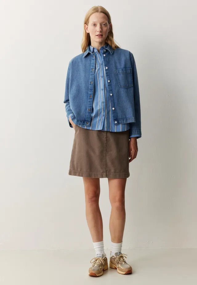 Recolution Poppy overshirt donna blu cotone bio