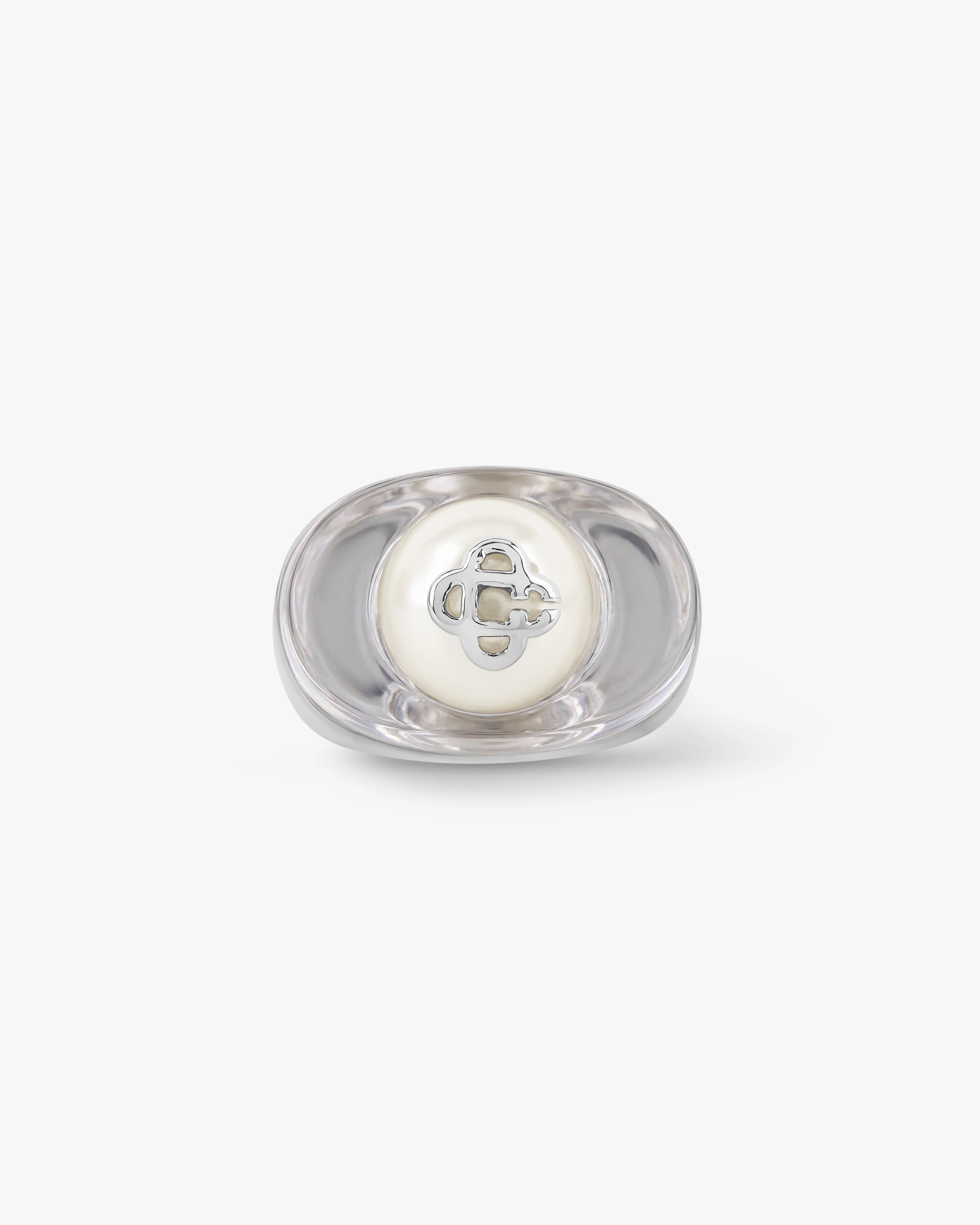 Casablanca Sci-Fi Silver Pearl anello argento e bianco