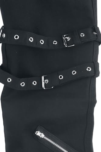 Gothicana by EMP jeans neri 30W/32L con fibbie