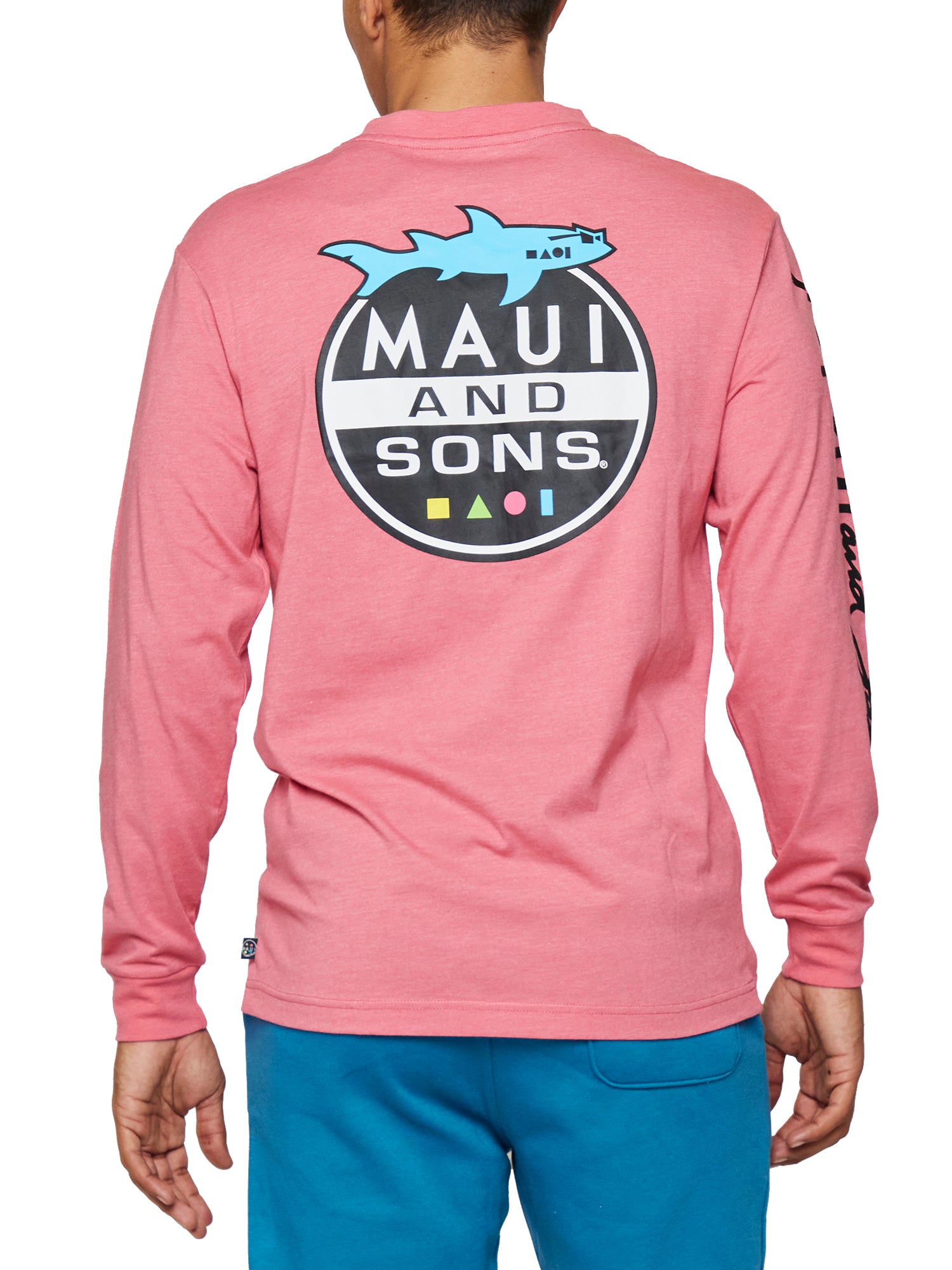 Maui and Sons Shark Invasion maglia manica lunga corallo cotone